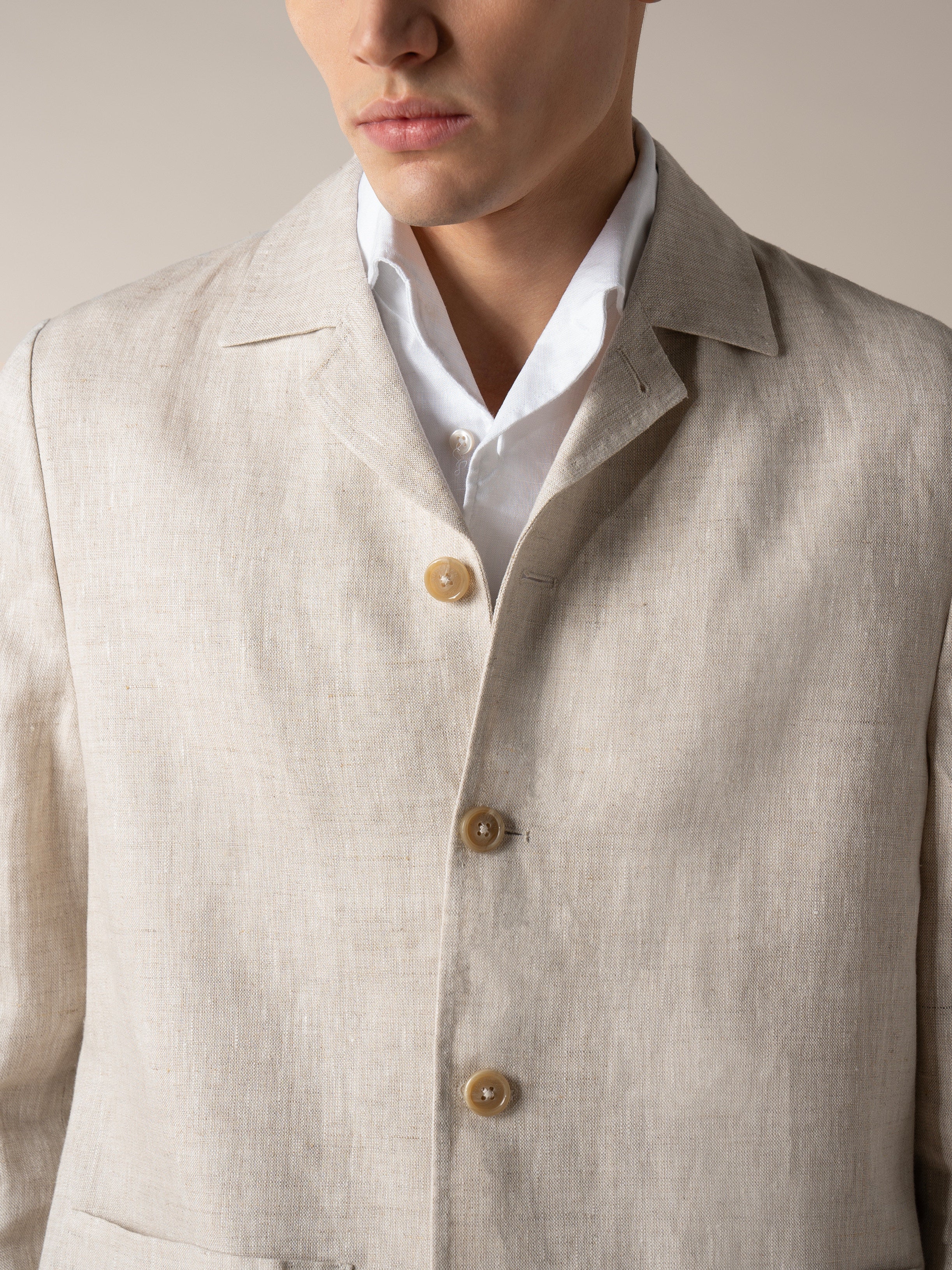 Beige Linen Leisure Blazer