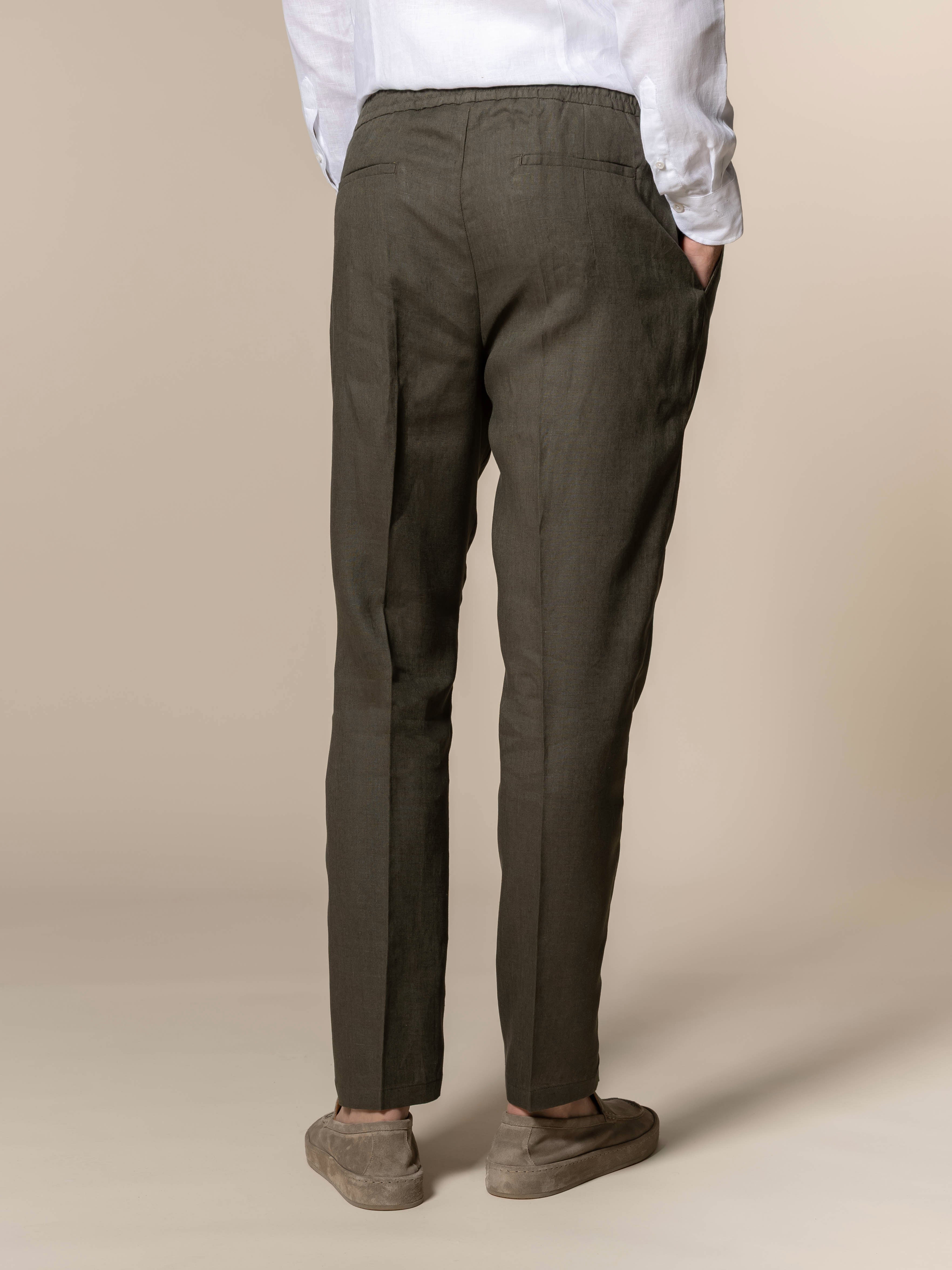 Olive Linen Seaside Trousers