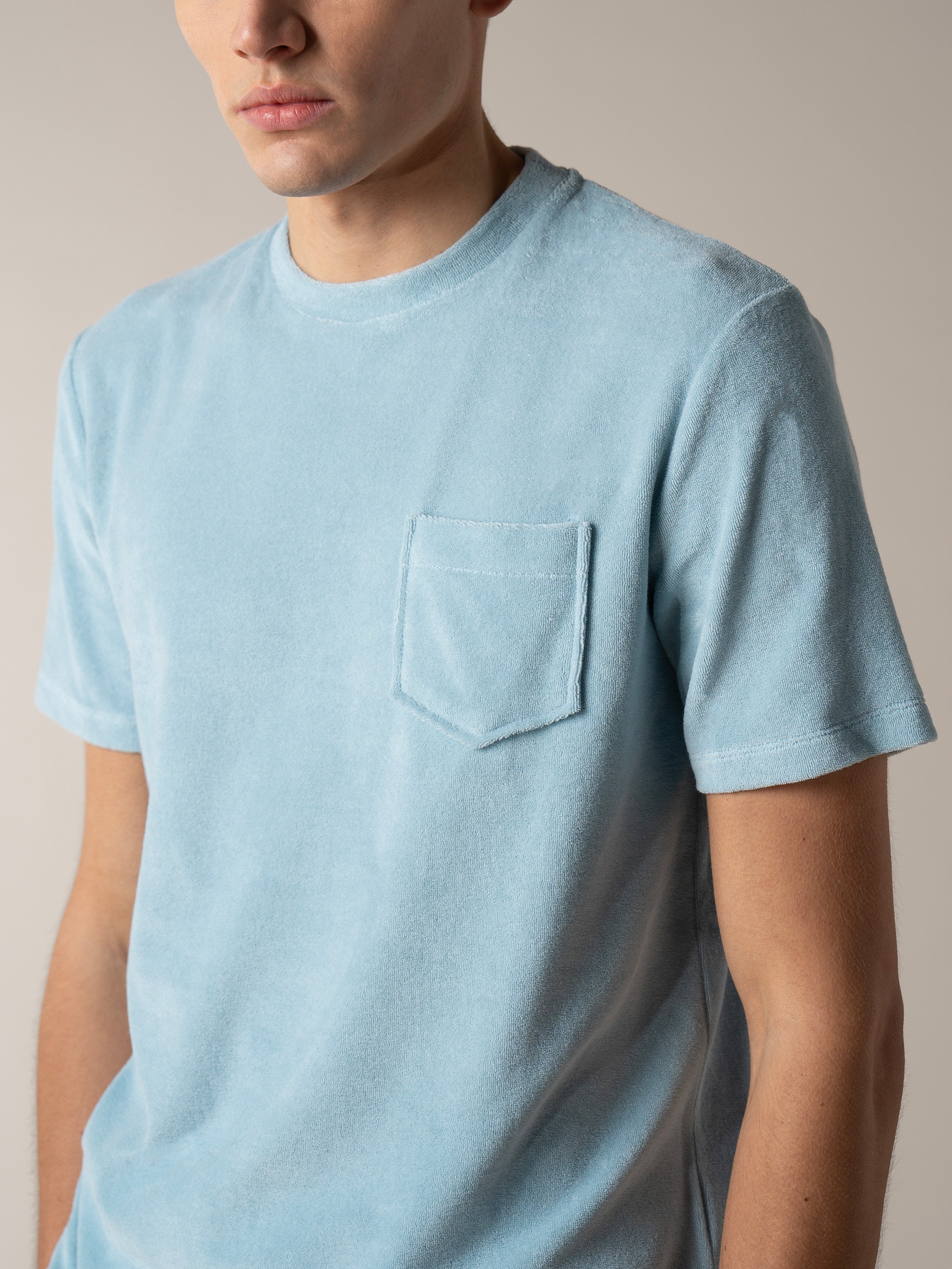 Blue Turquoise Terry Towelling T-Shirt