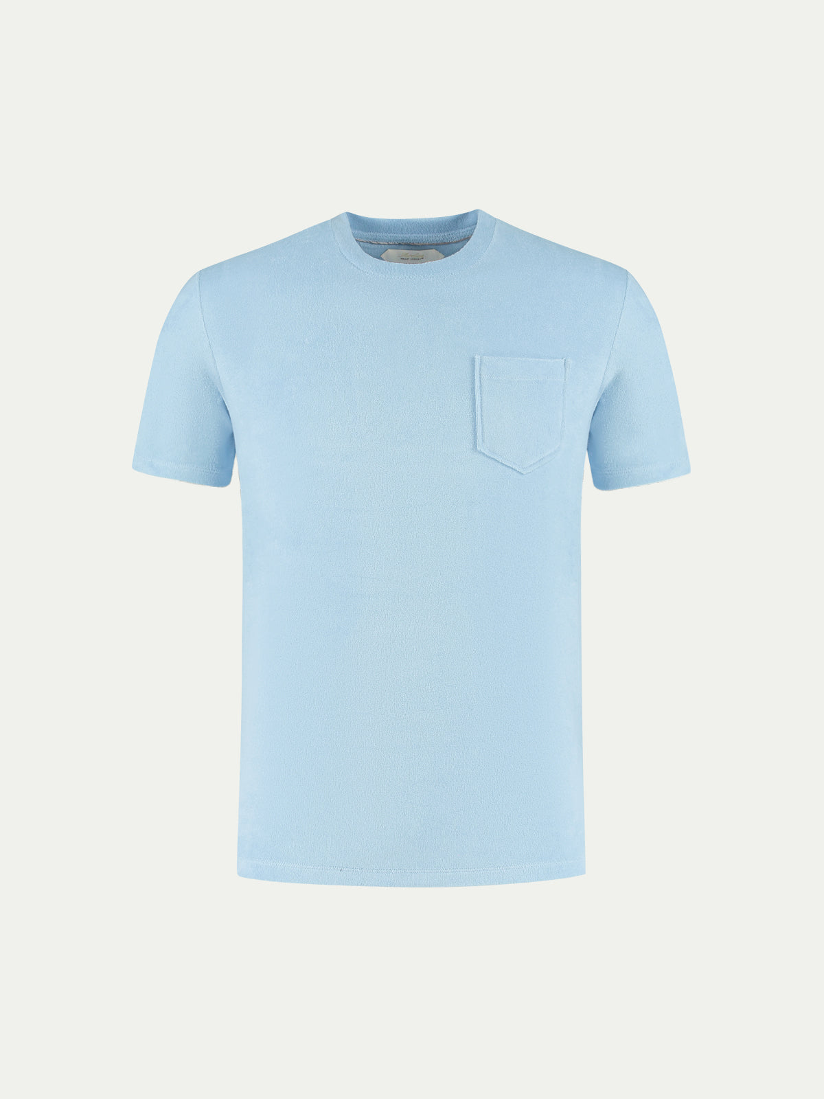 Frottee R-Neck T-Shirt Hellblau