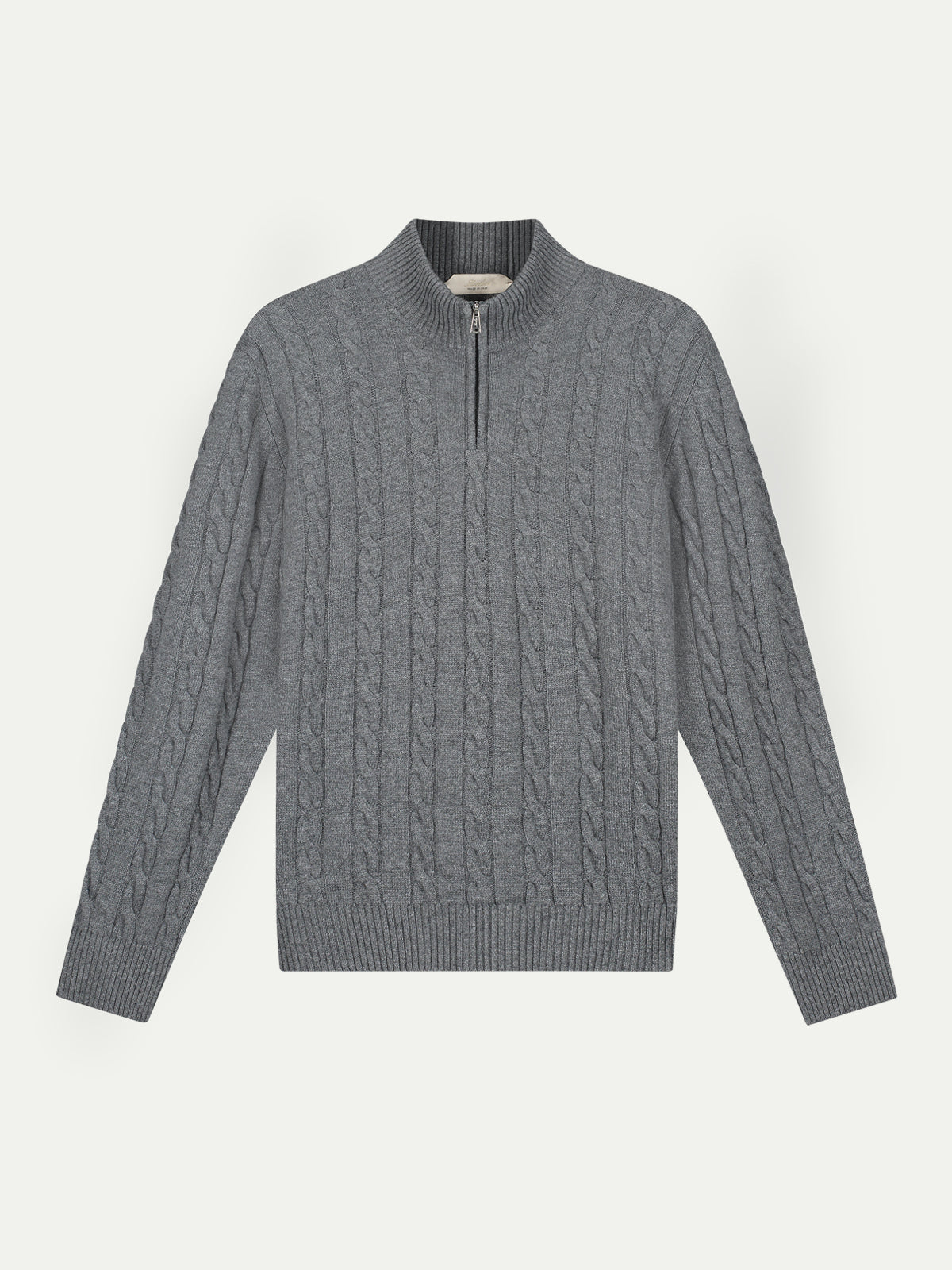 Zipper Cable Sweater Dark Grey