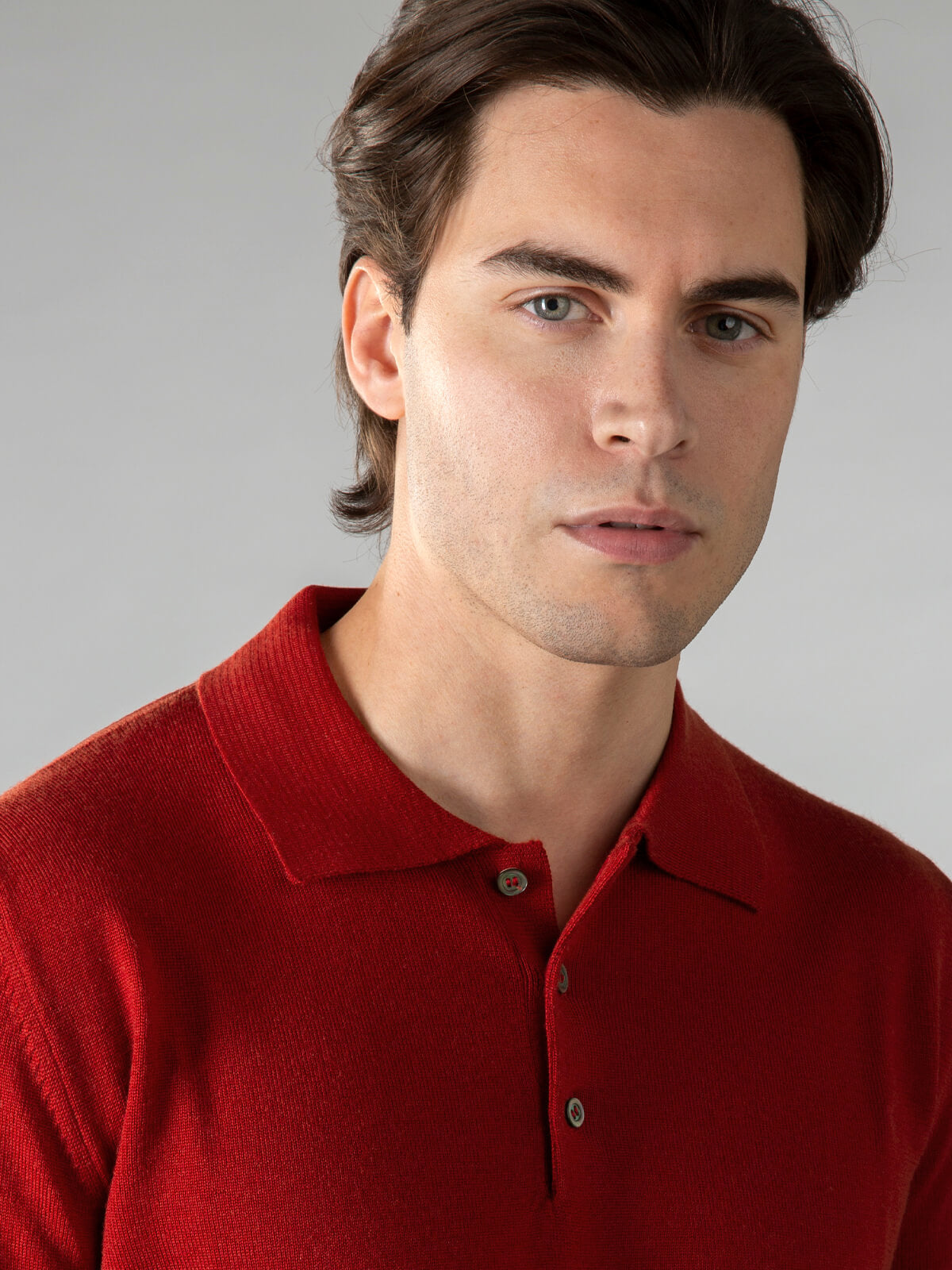 Merino Strickpolo Burnt Sienna