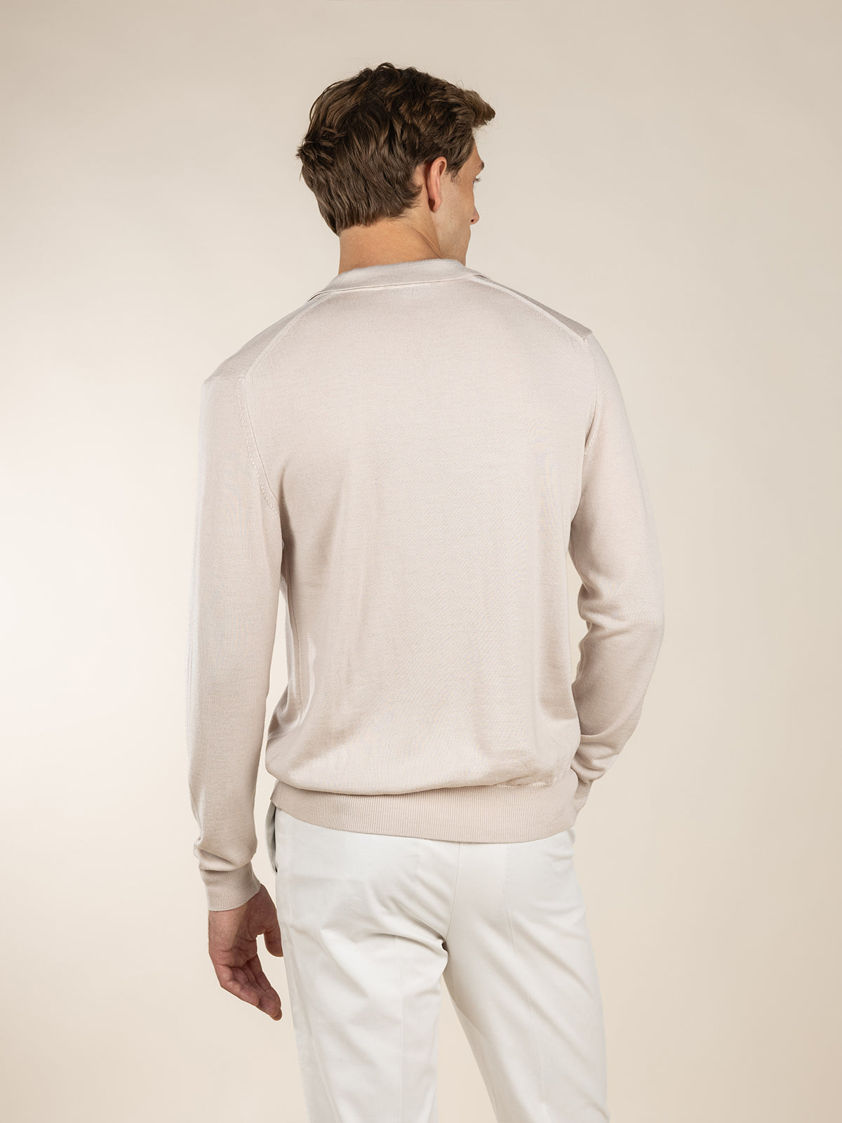 Merino Strickpolo Ecru