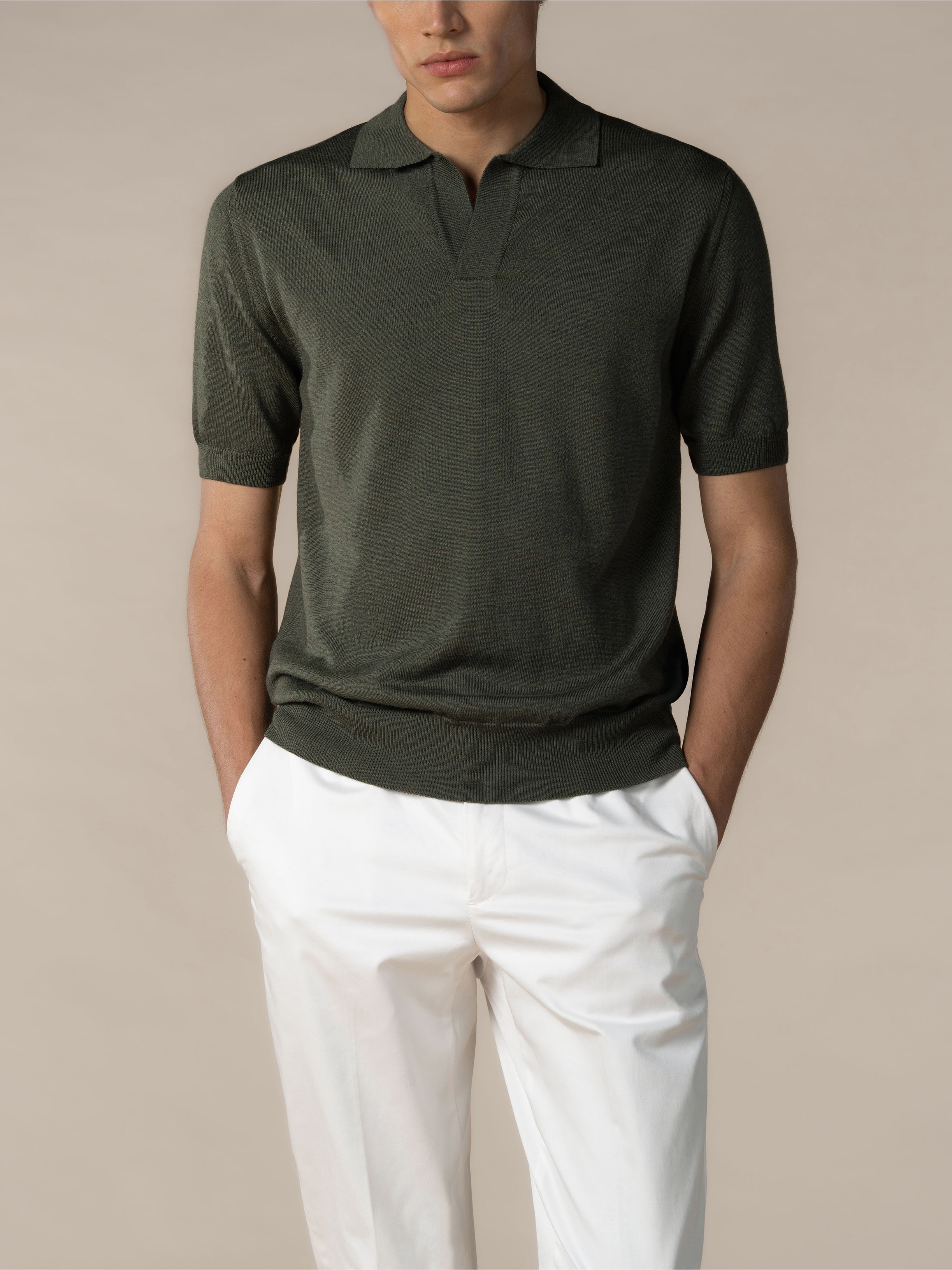 Shortsleeve Buttonless Polo Classic Green