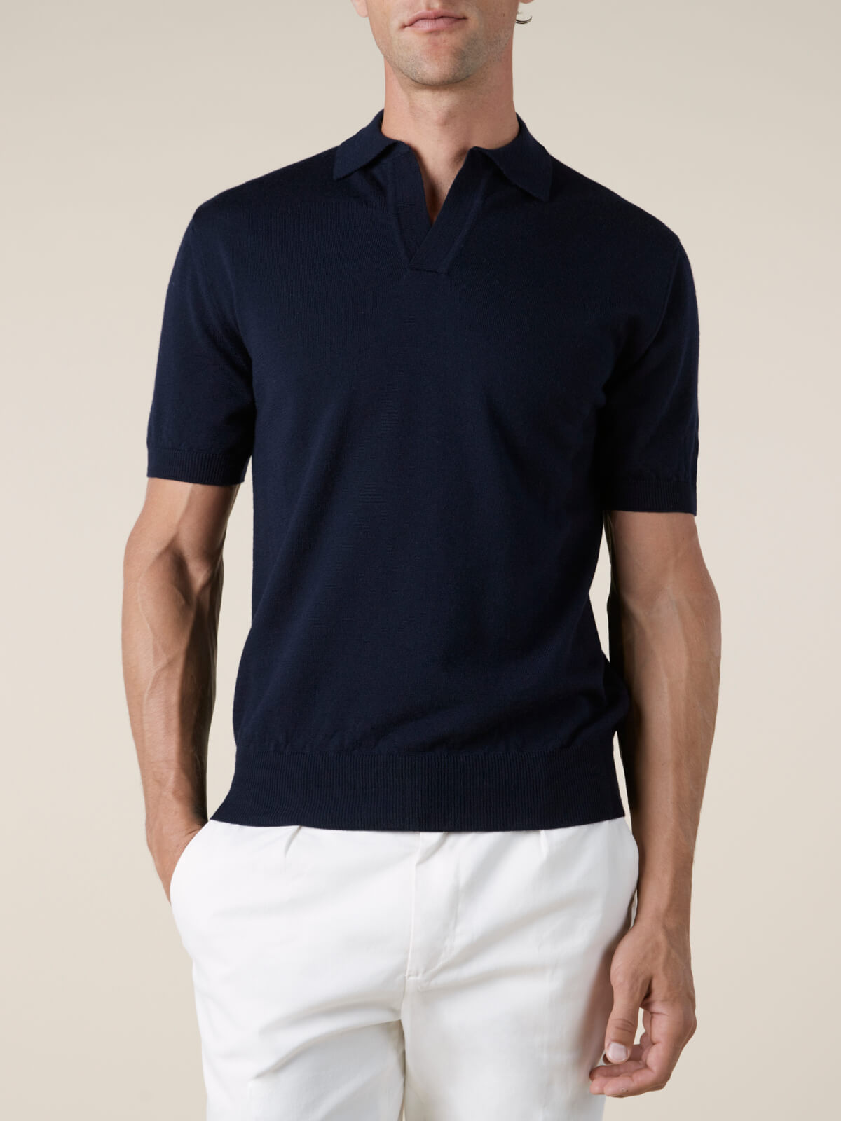 Shortsleeve Buttonless Polo Navy