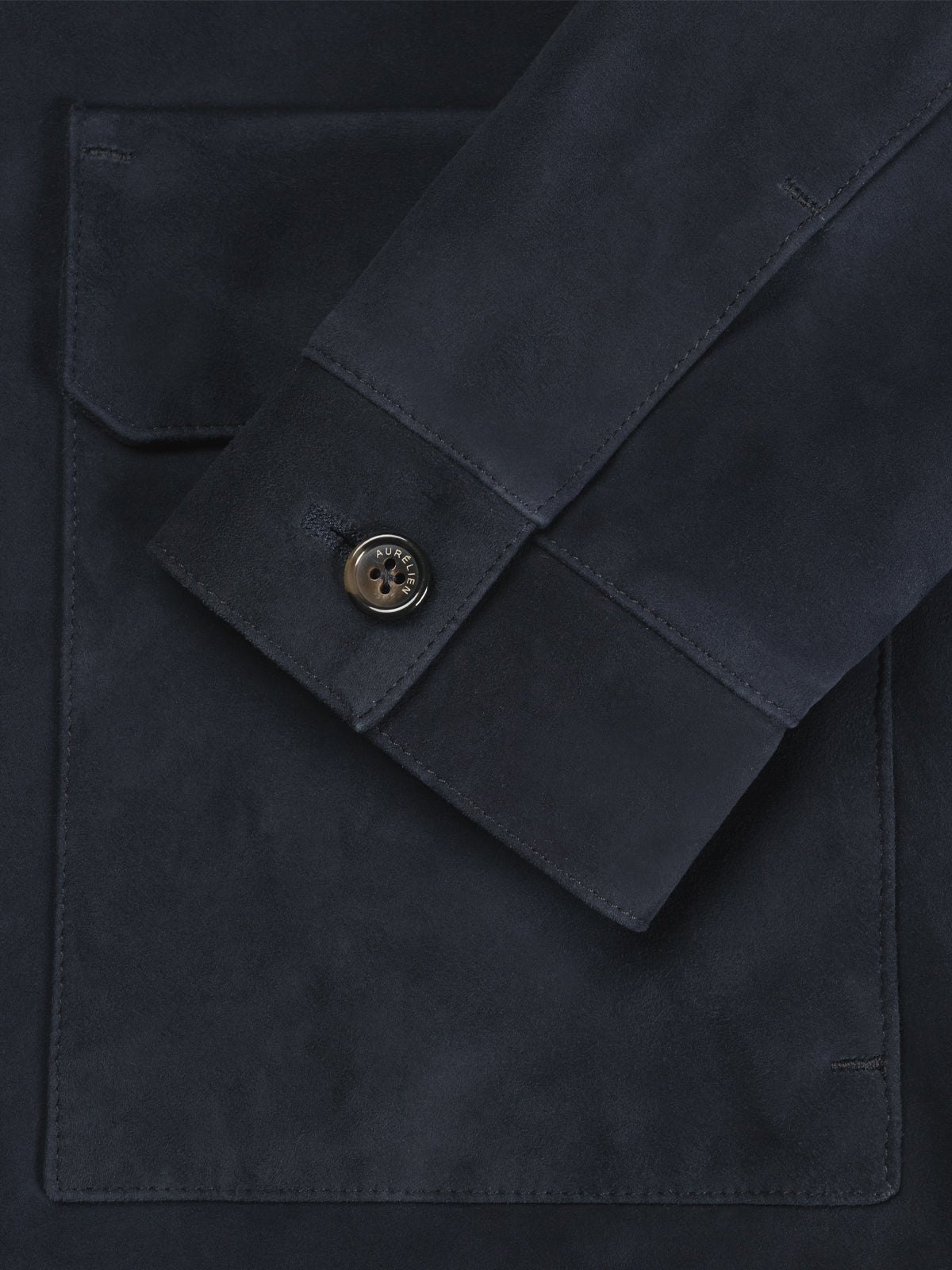 Veloursleder-Blouson Marineblau