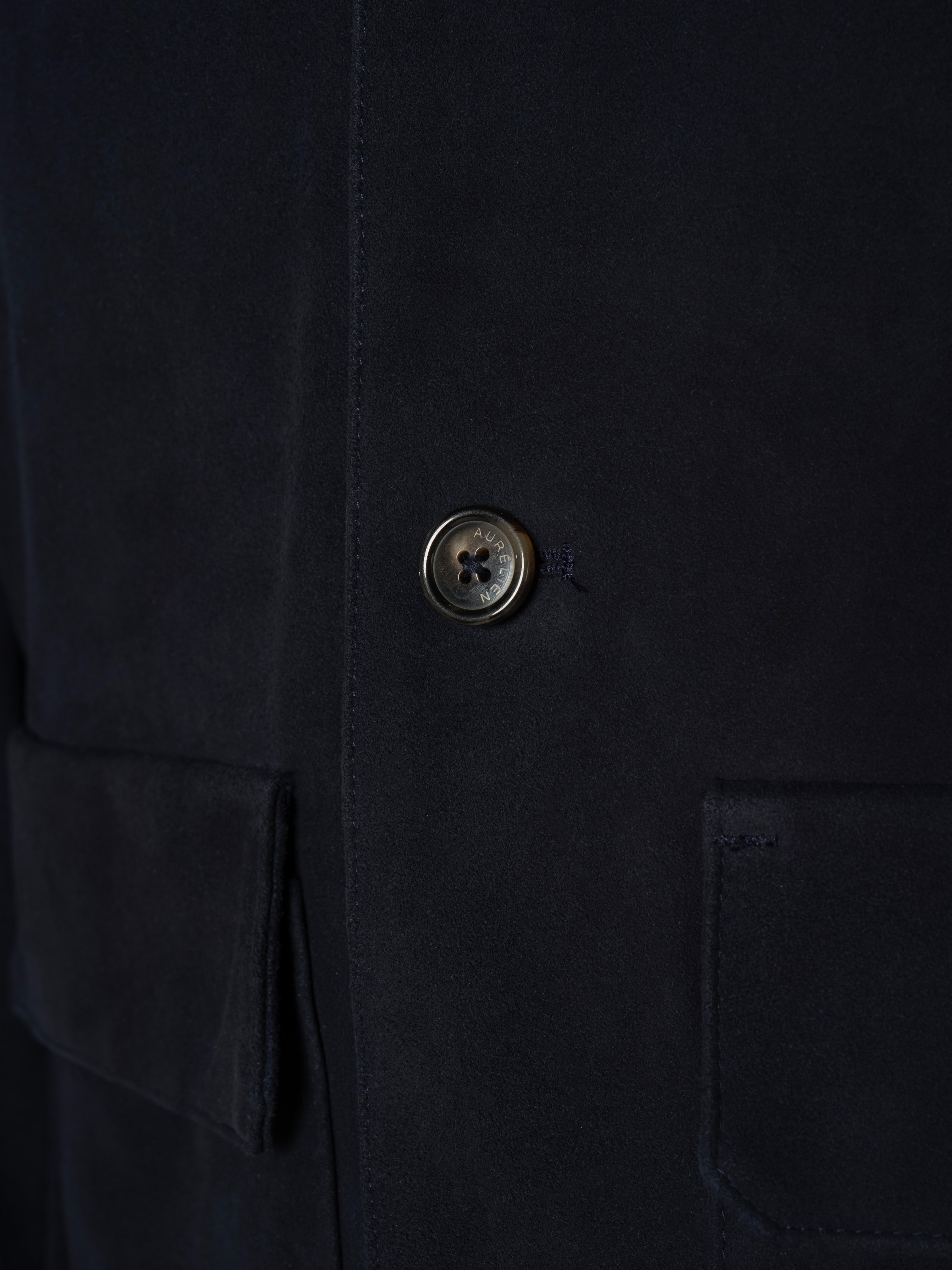 Veloursleder-Blouson Marineblau