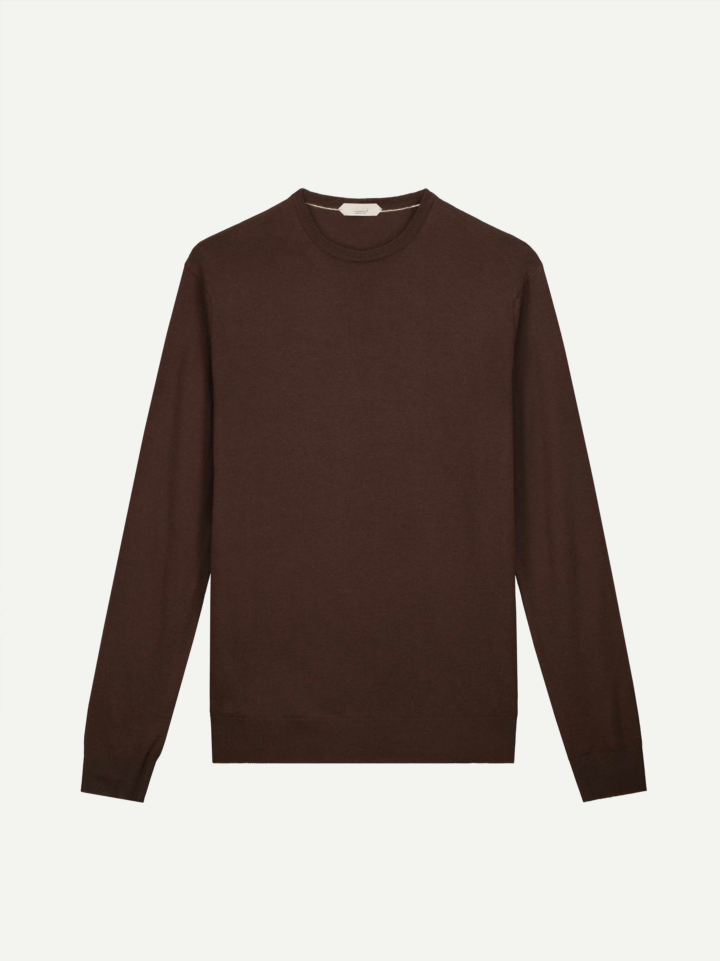 Merino R-Neck Pullover Braun