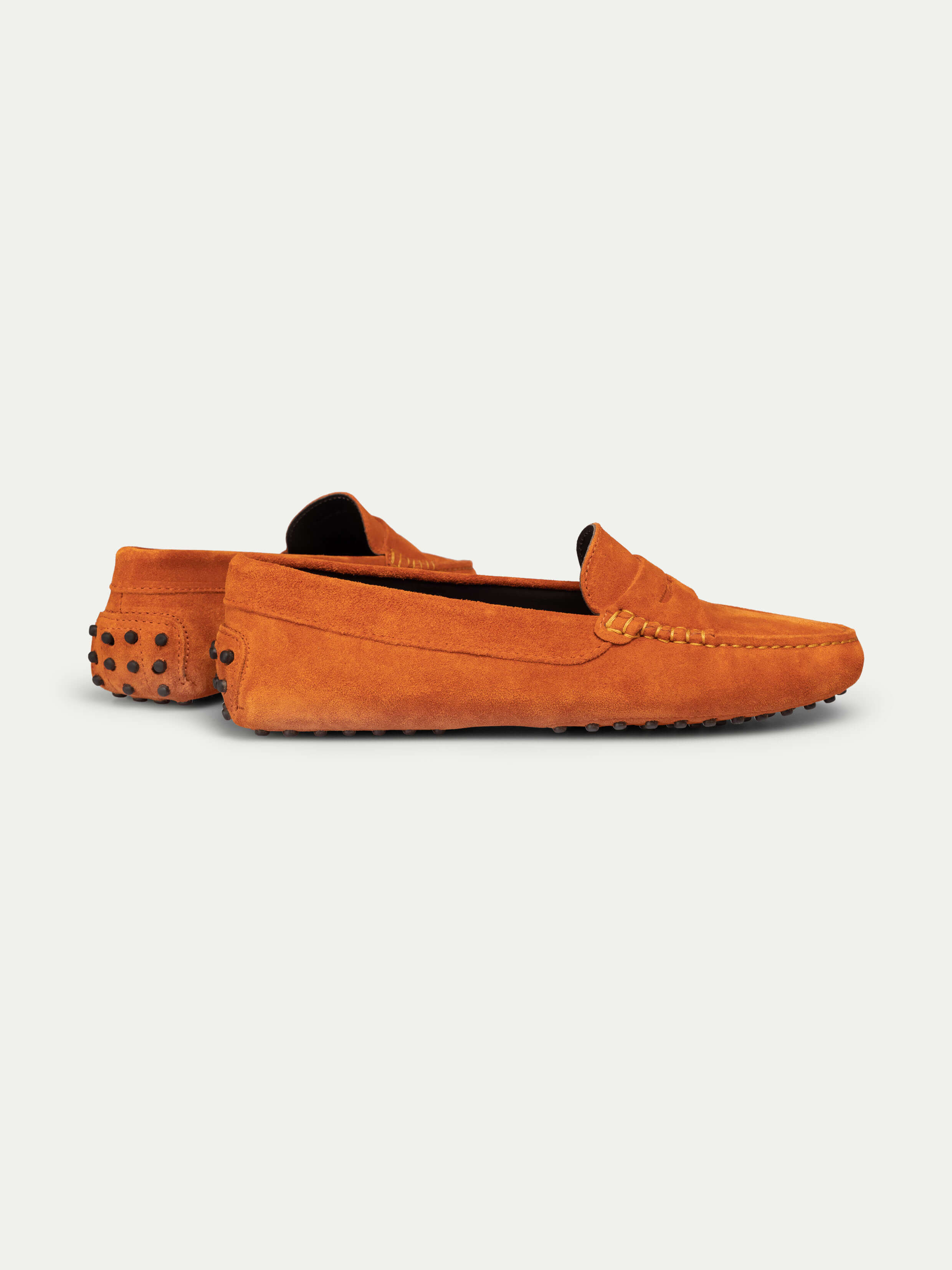 Mokassins aus Veloursleder Orange