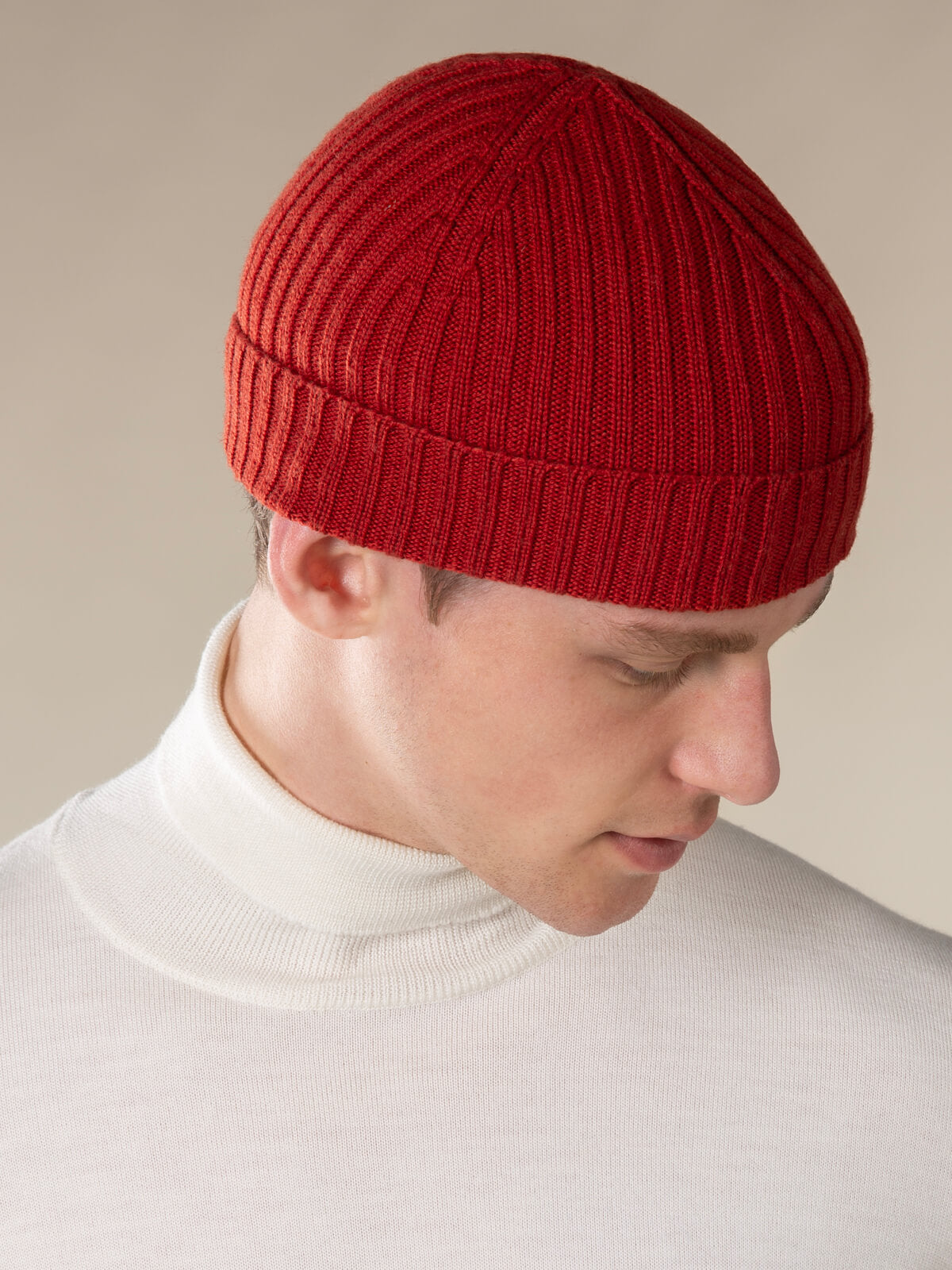 Merino Mütze Burnt Sienna