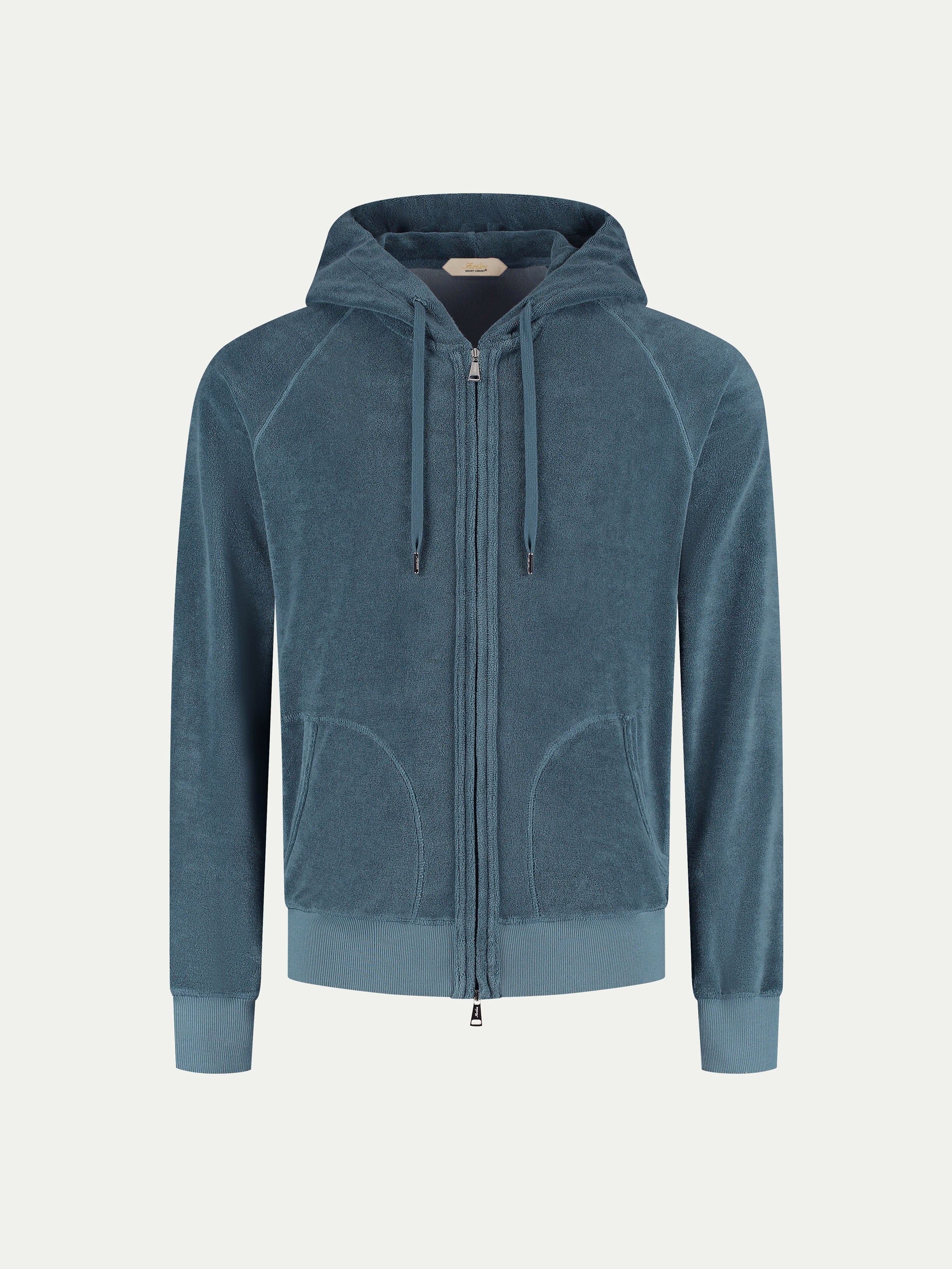 Sea Green Terry Towelling Zipper Vest