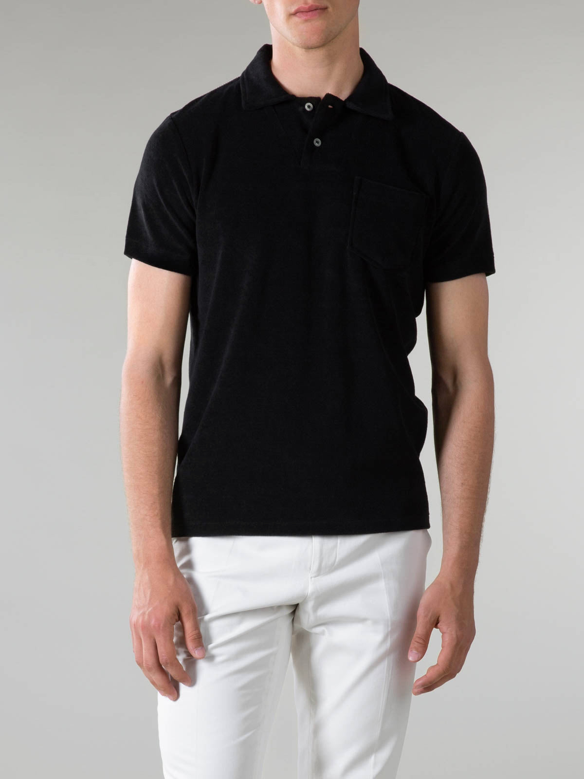 Frottee-Poloshirt 'Terry' Schwarz