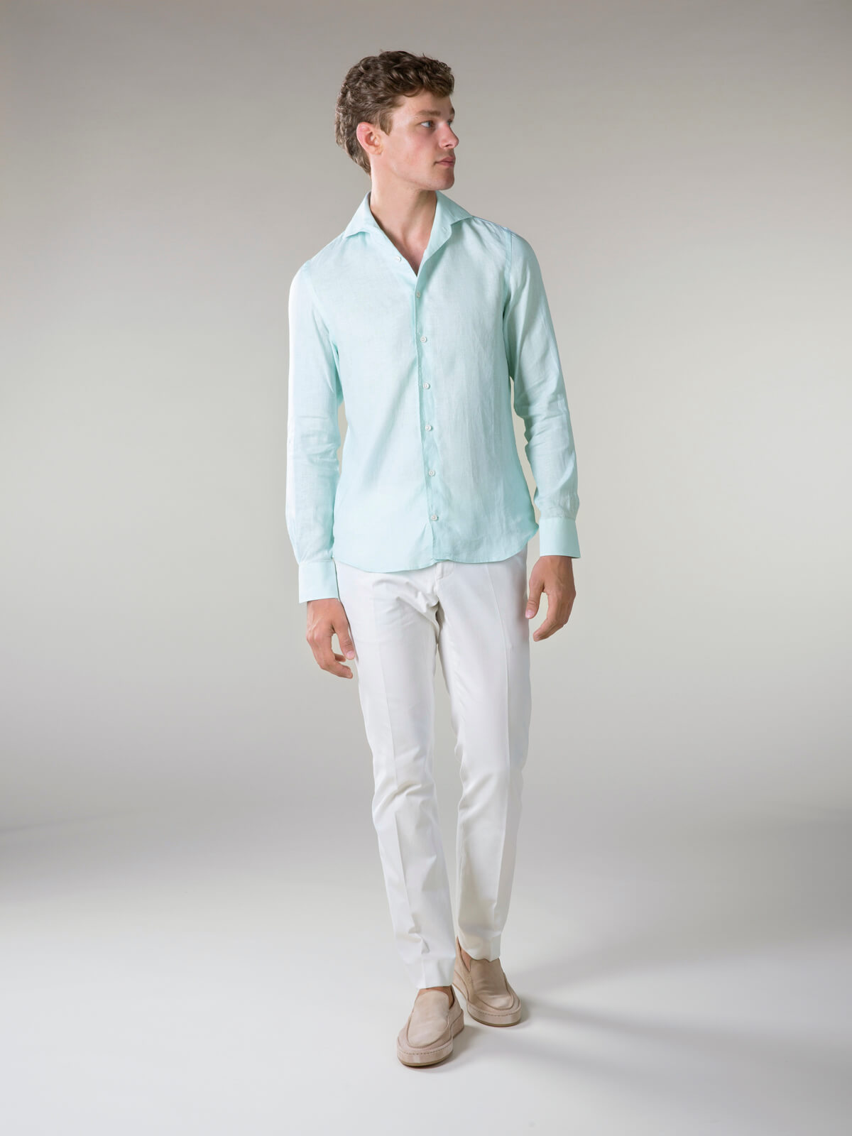 Light Green Linen Seaside Shirt