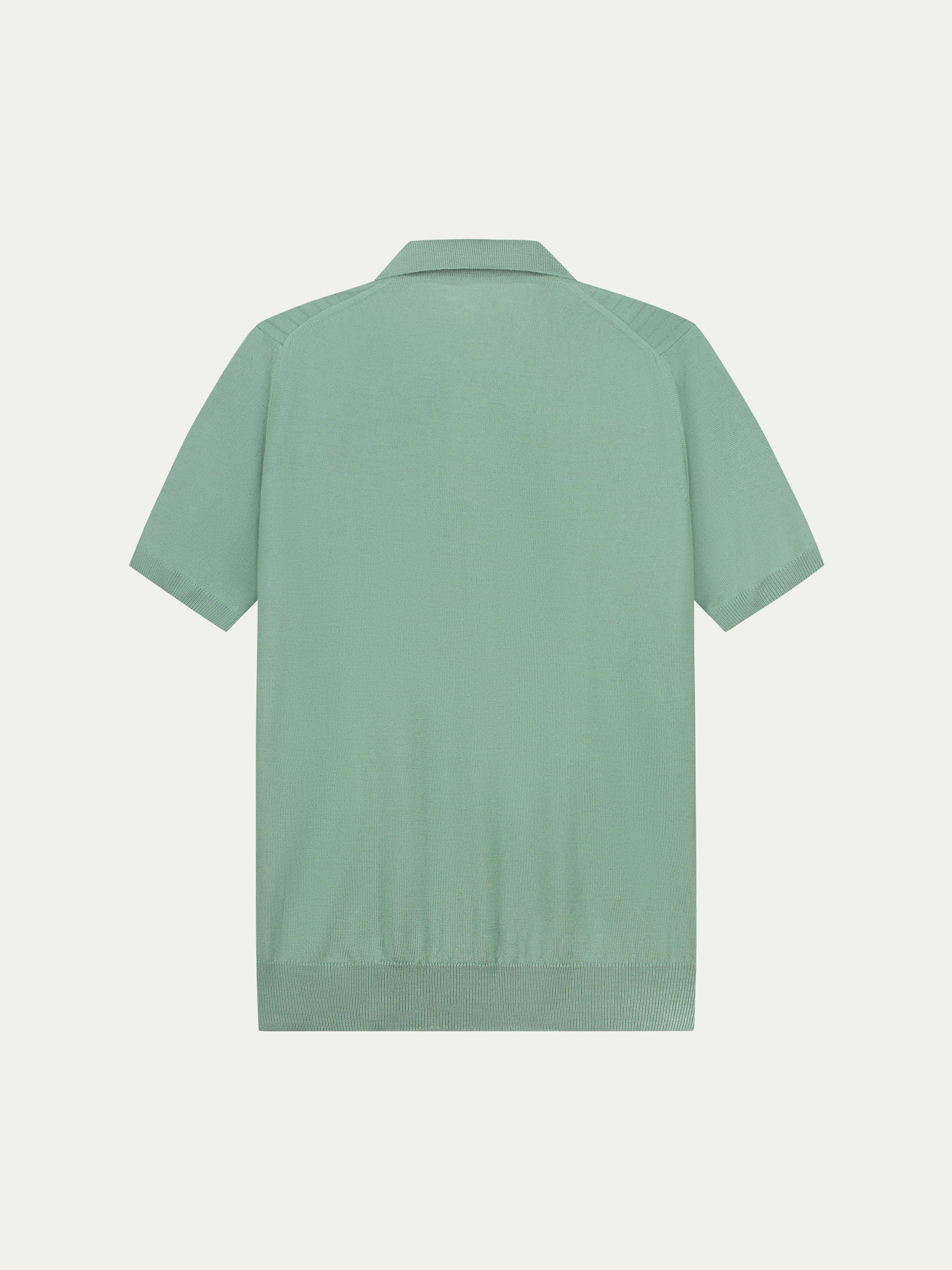 Shortsleeve Buttonless Ribbed Polo Light Green