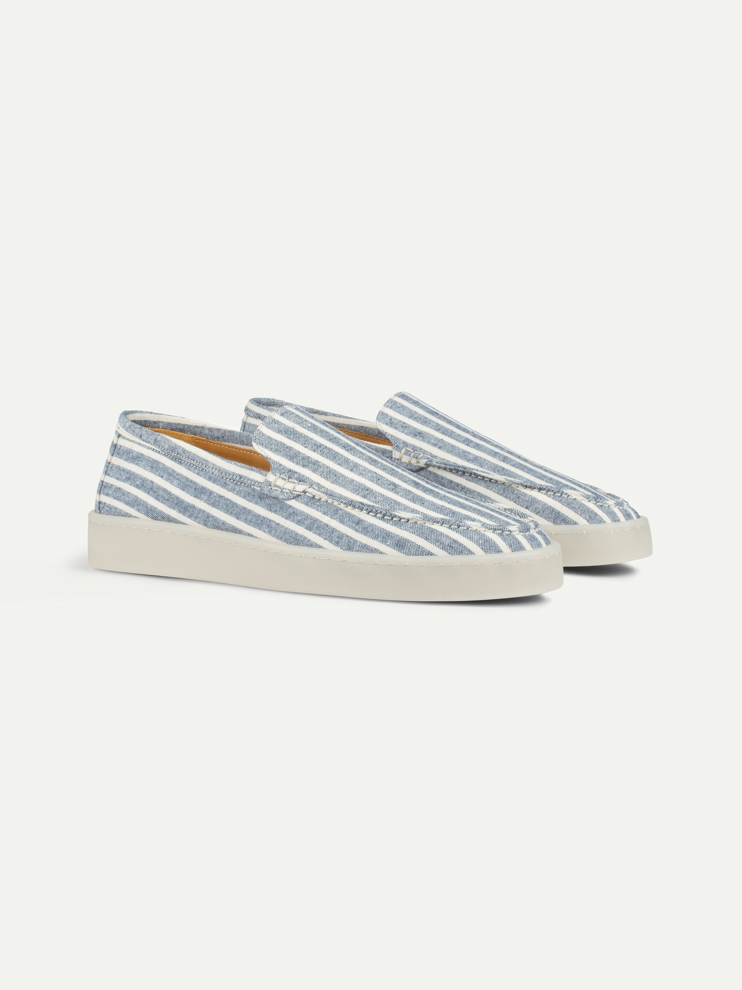 Navy Linen Striped Urban Loafer
