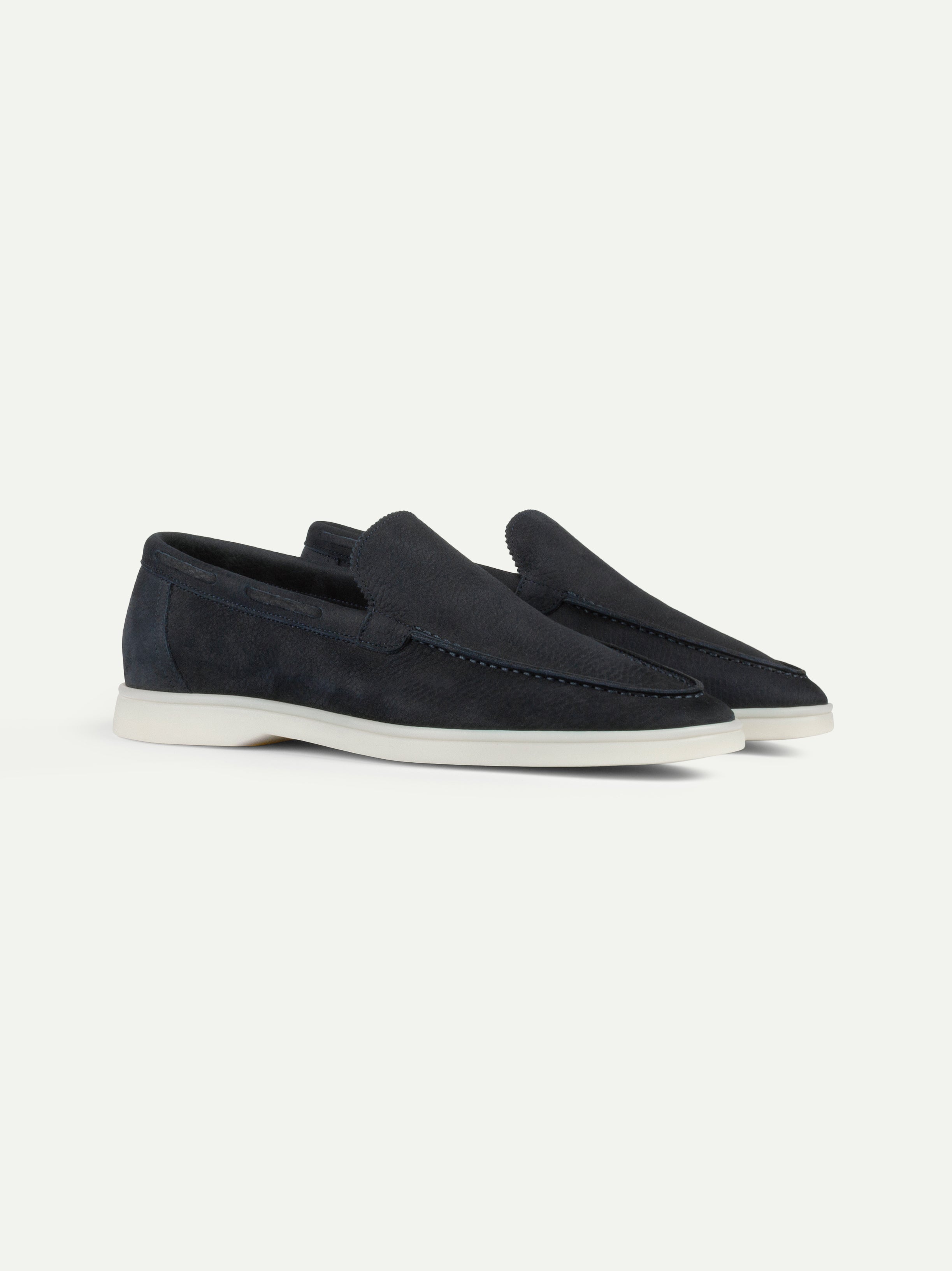Navy Nubuck Yacht Loafers