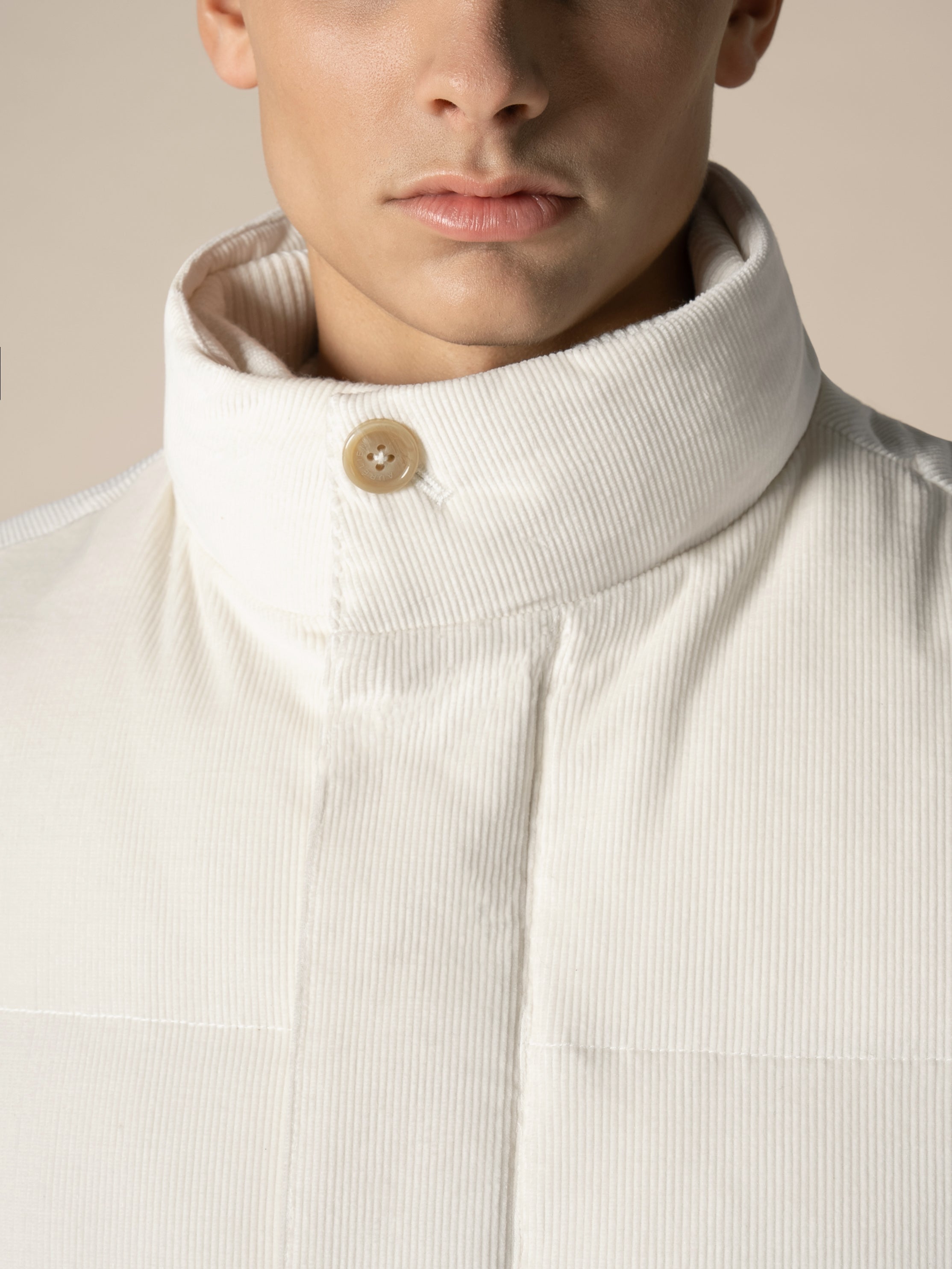 Corduroy AUR1 Body Warmer | Ivory