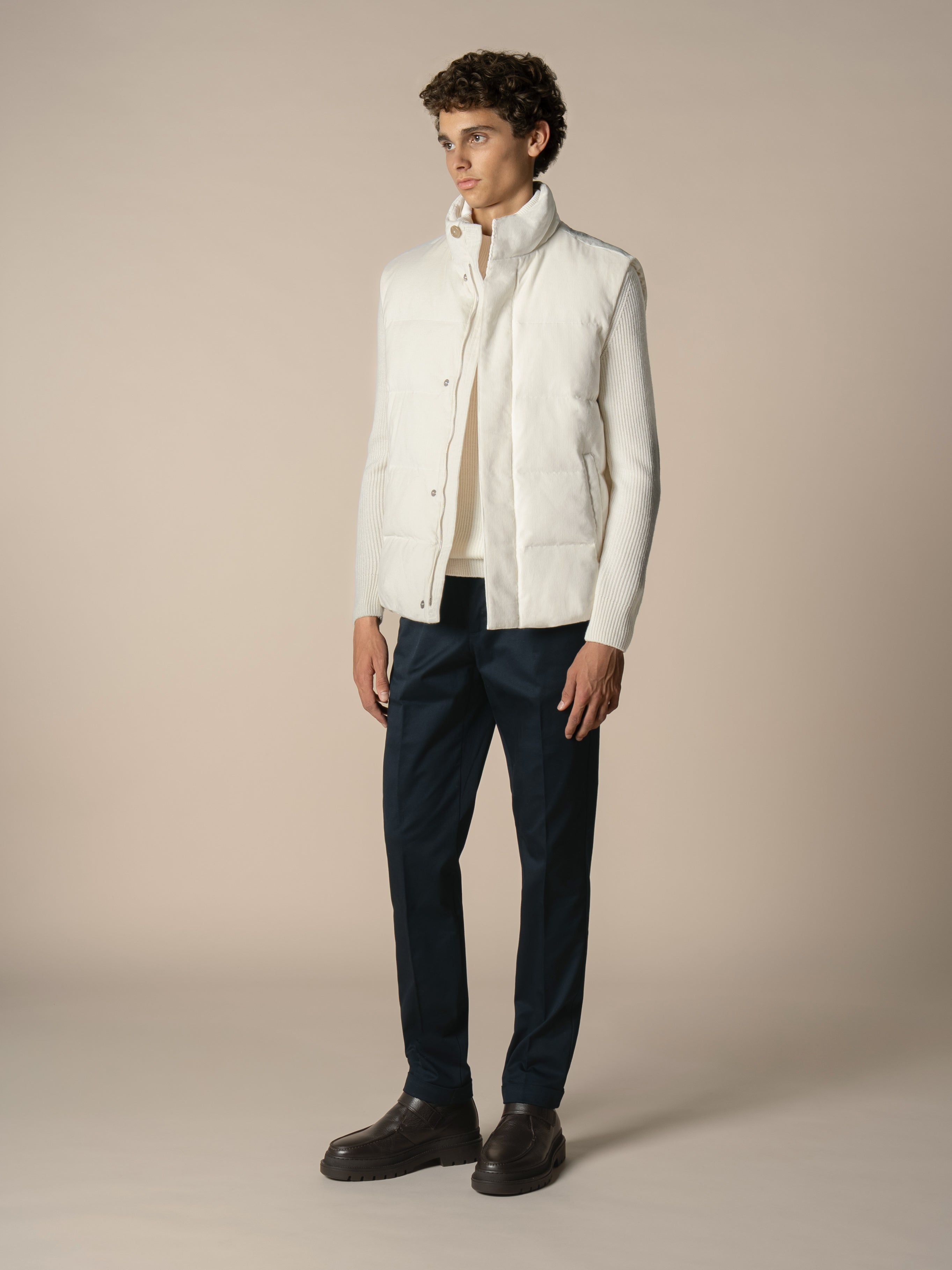 Corduroy AUR1 Body Warmer | Ivory