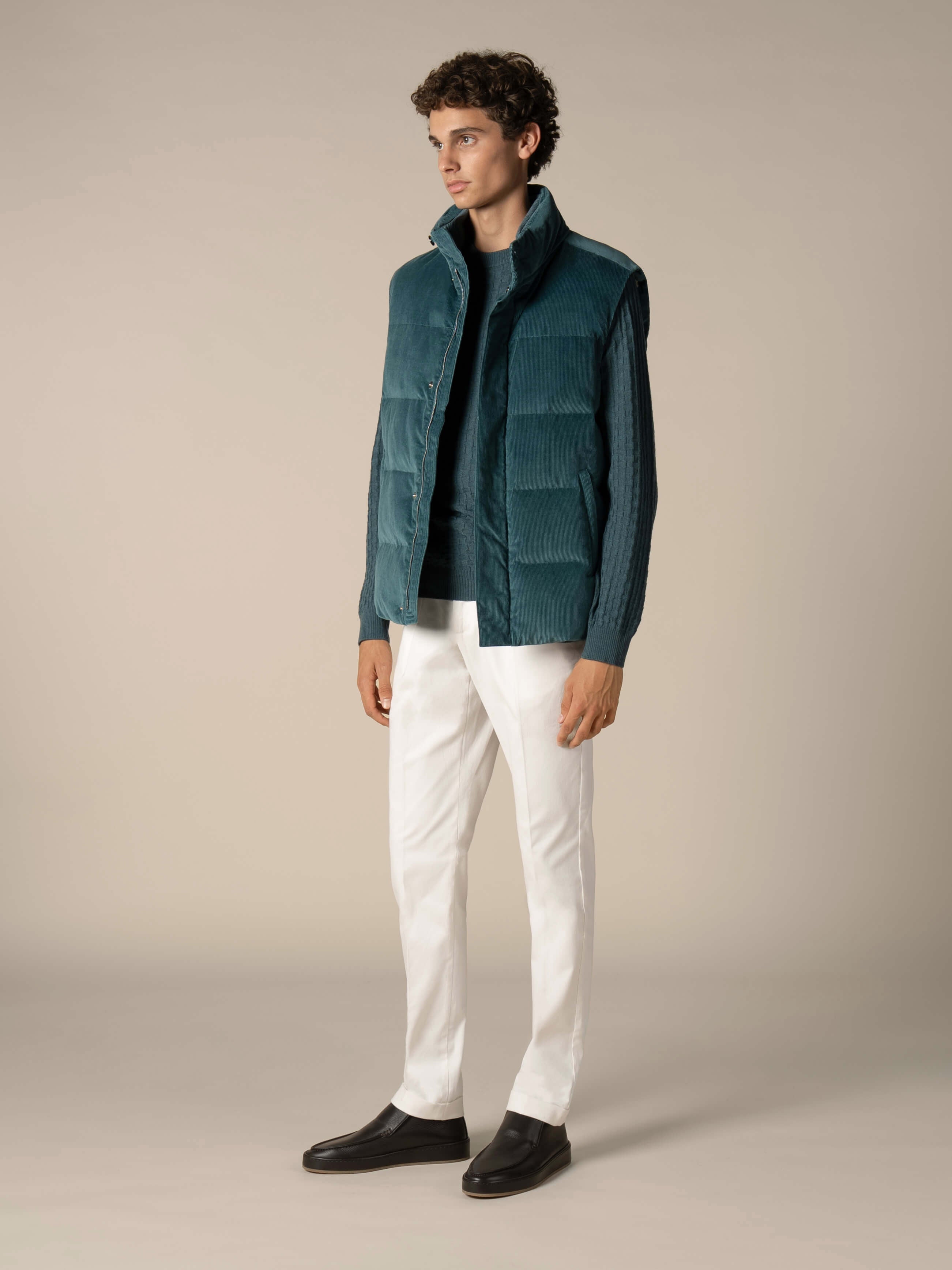 Corduroy AUR1 Body Warmer | Dark Aquamarine