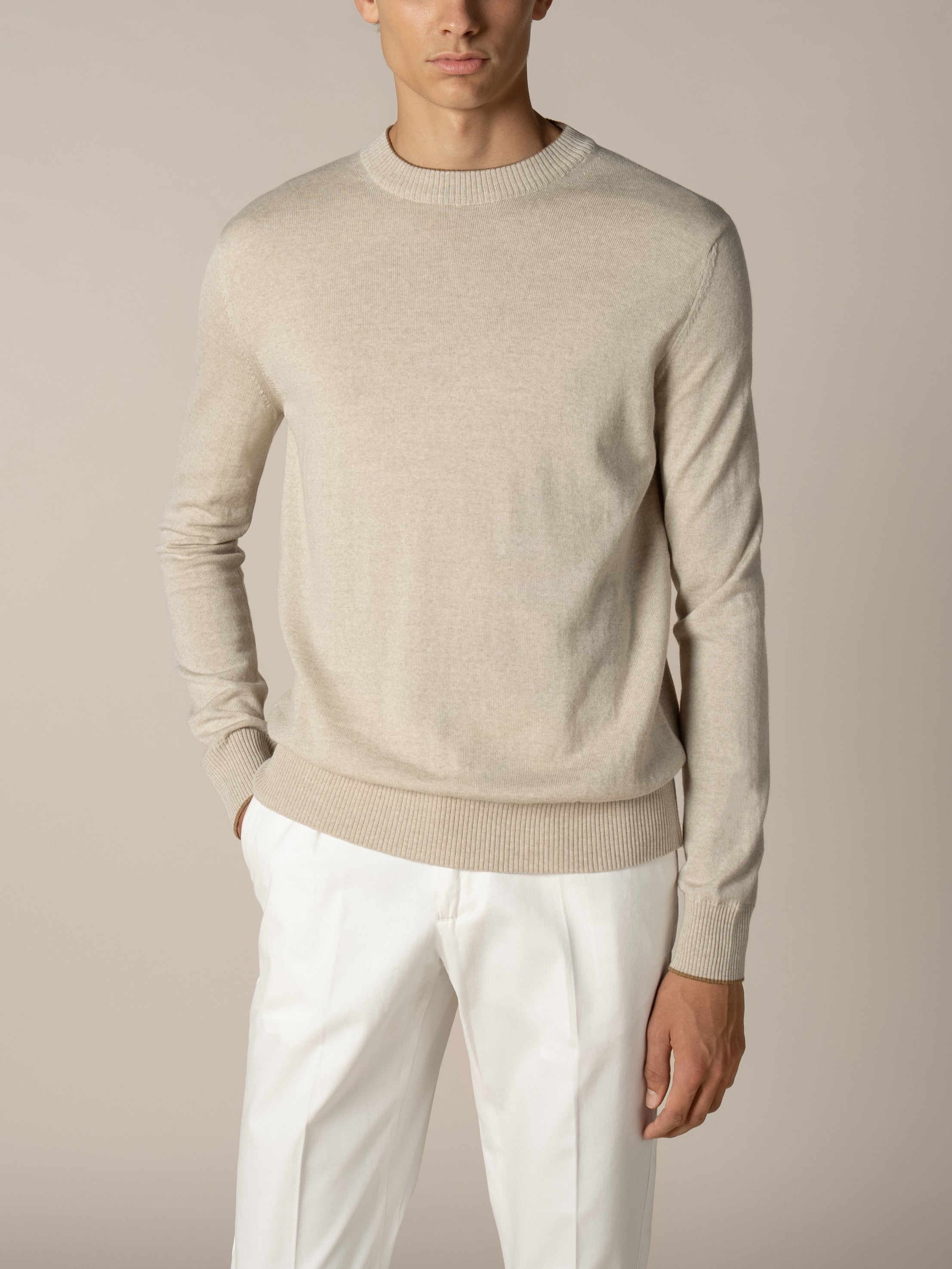 Beige Two Tone City Crew