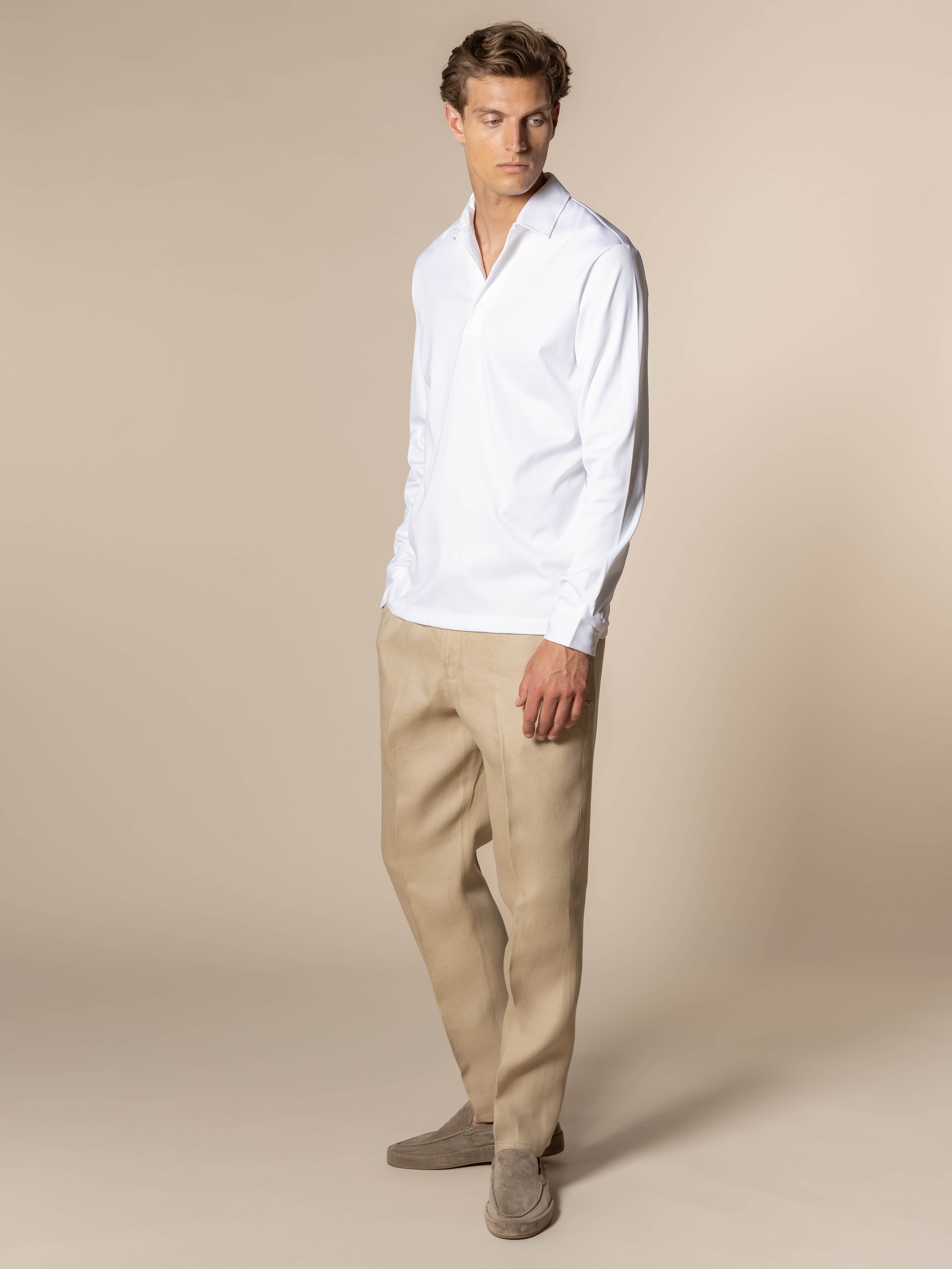 AUR1 Longsleeve Polo White