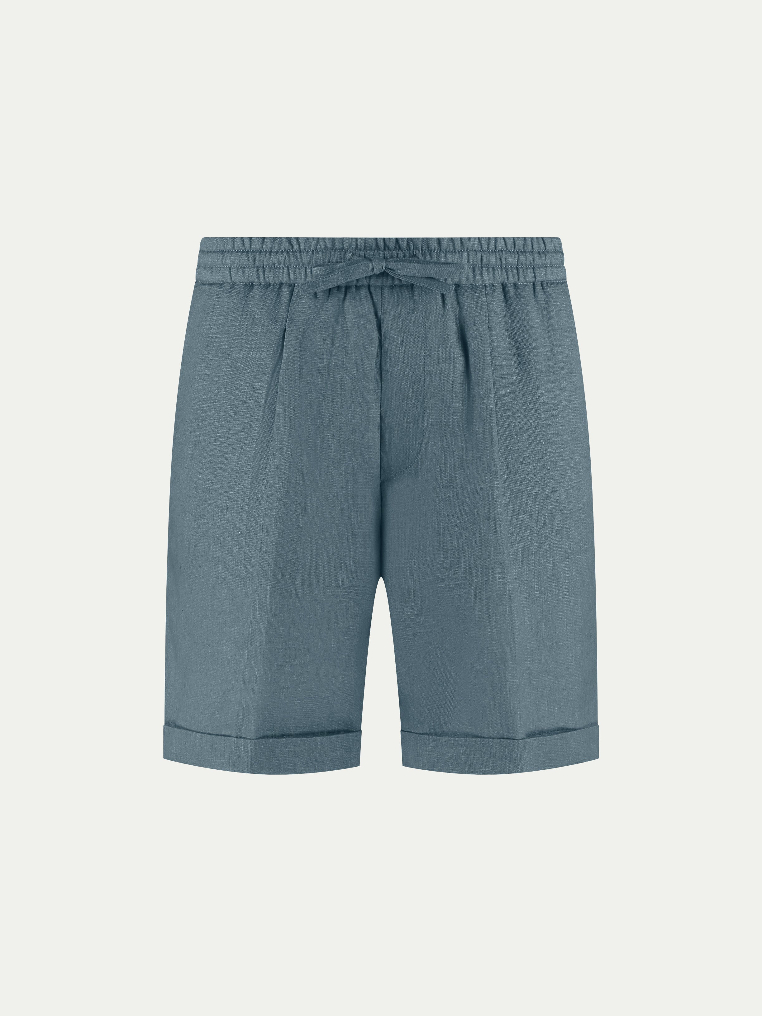 Sea Green Linen Seaside Shorts
