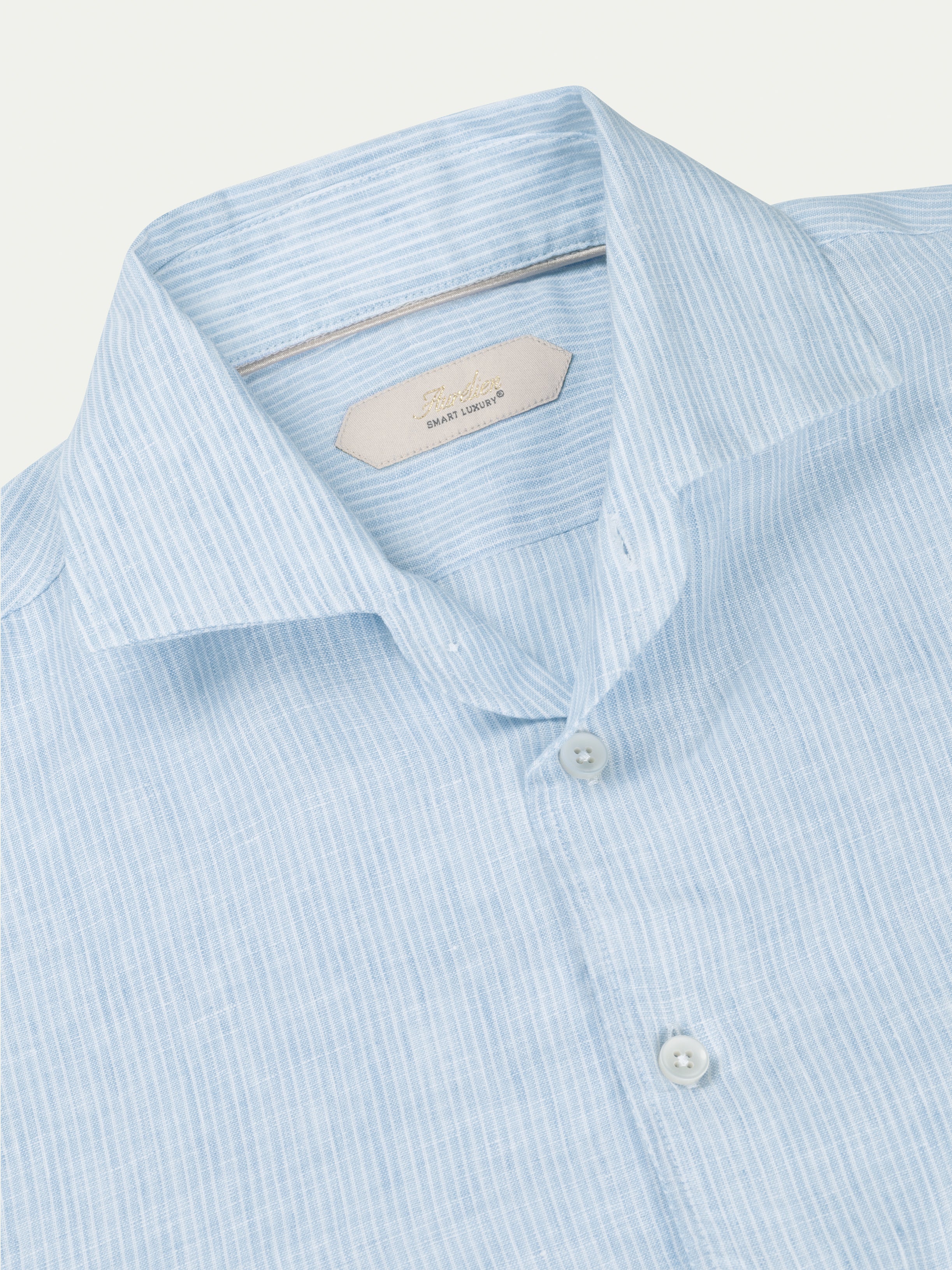 Light Blue Linen Stripe Seaside Shirt