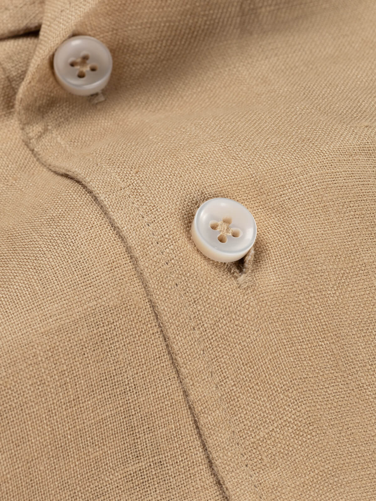 Nut Linen Pop-over Shirt