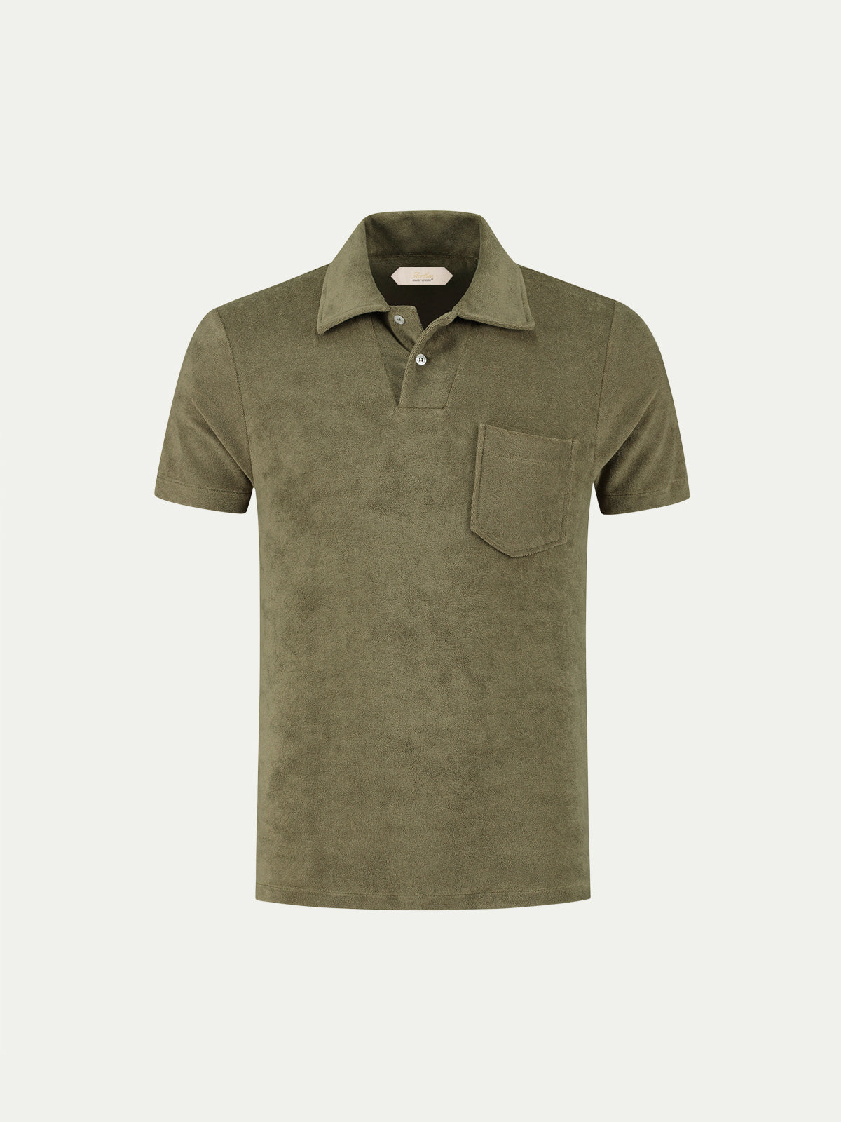 Frottee-Poloshirt 'Terry' Olivgrün