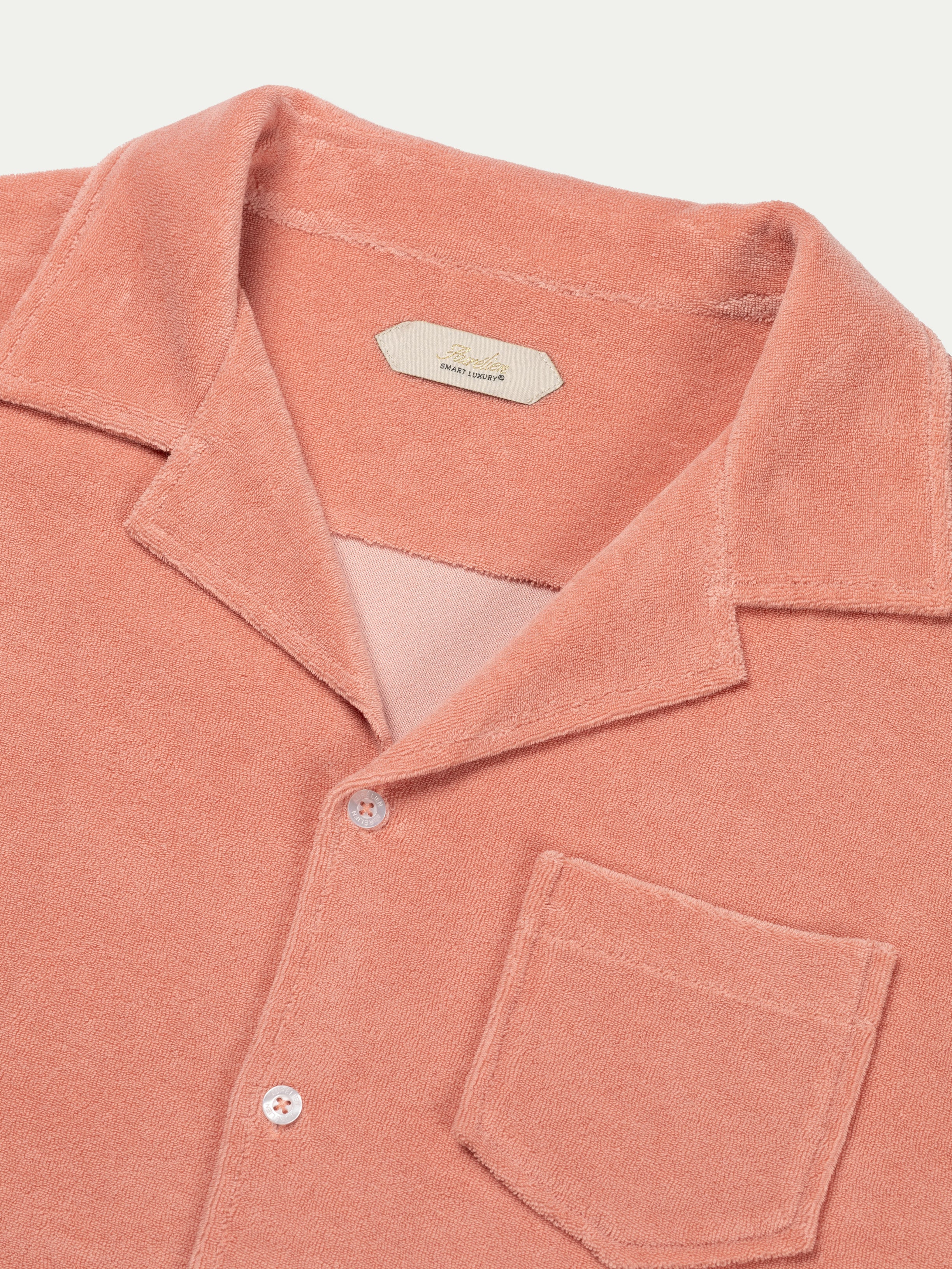 Coral Terry Towelling Resort Shirt