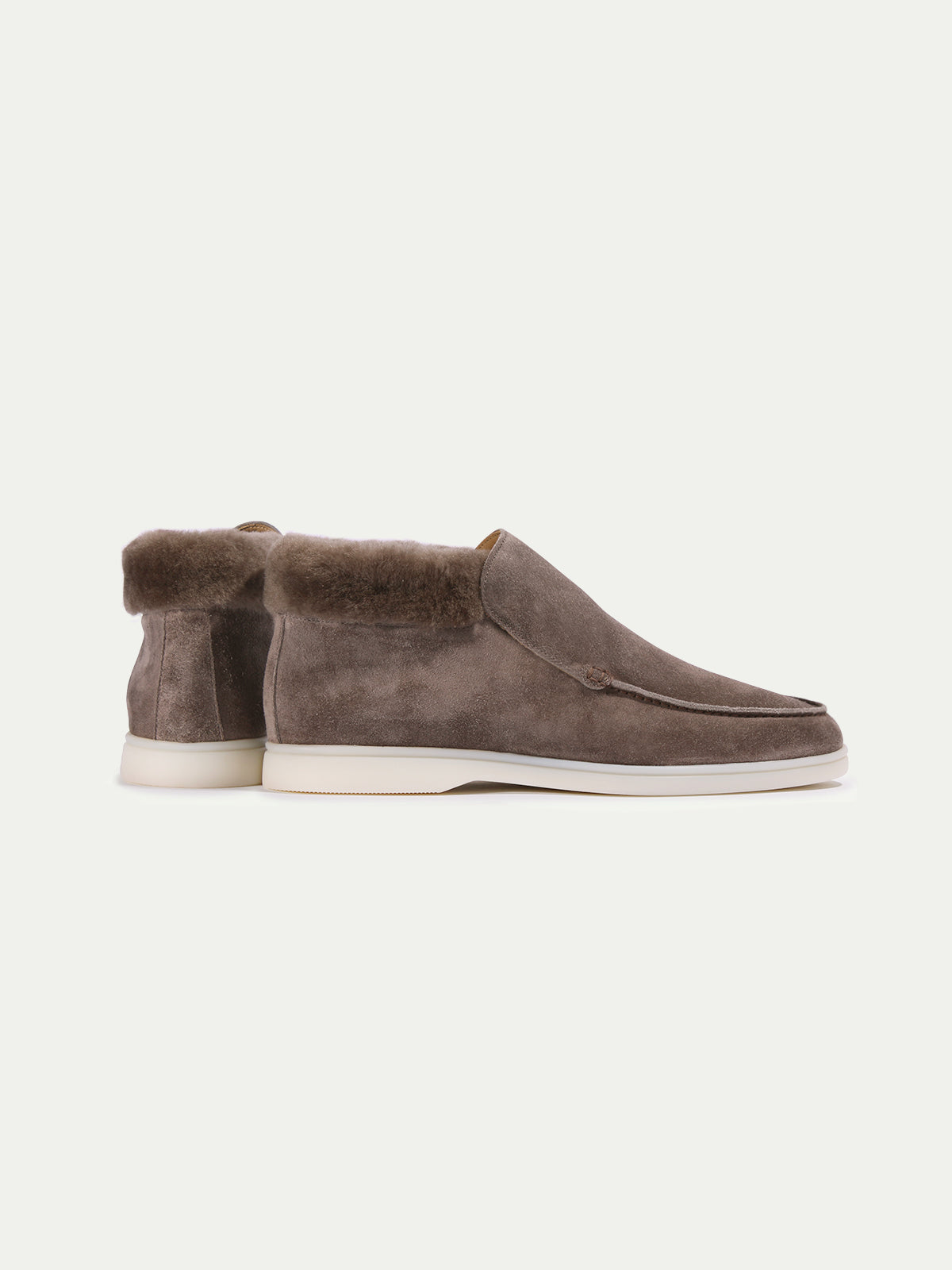 Ash Grey City Loafer with Shearling Aurelien