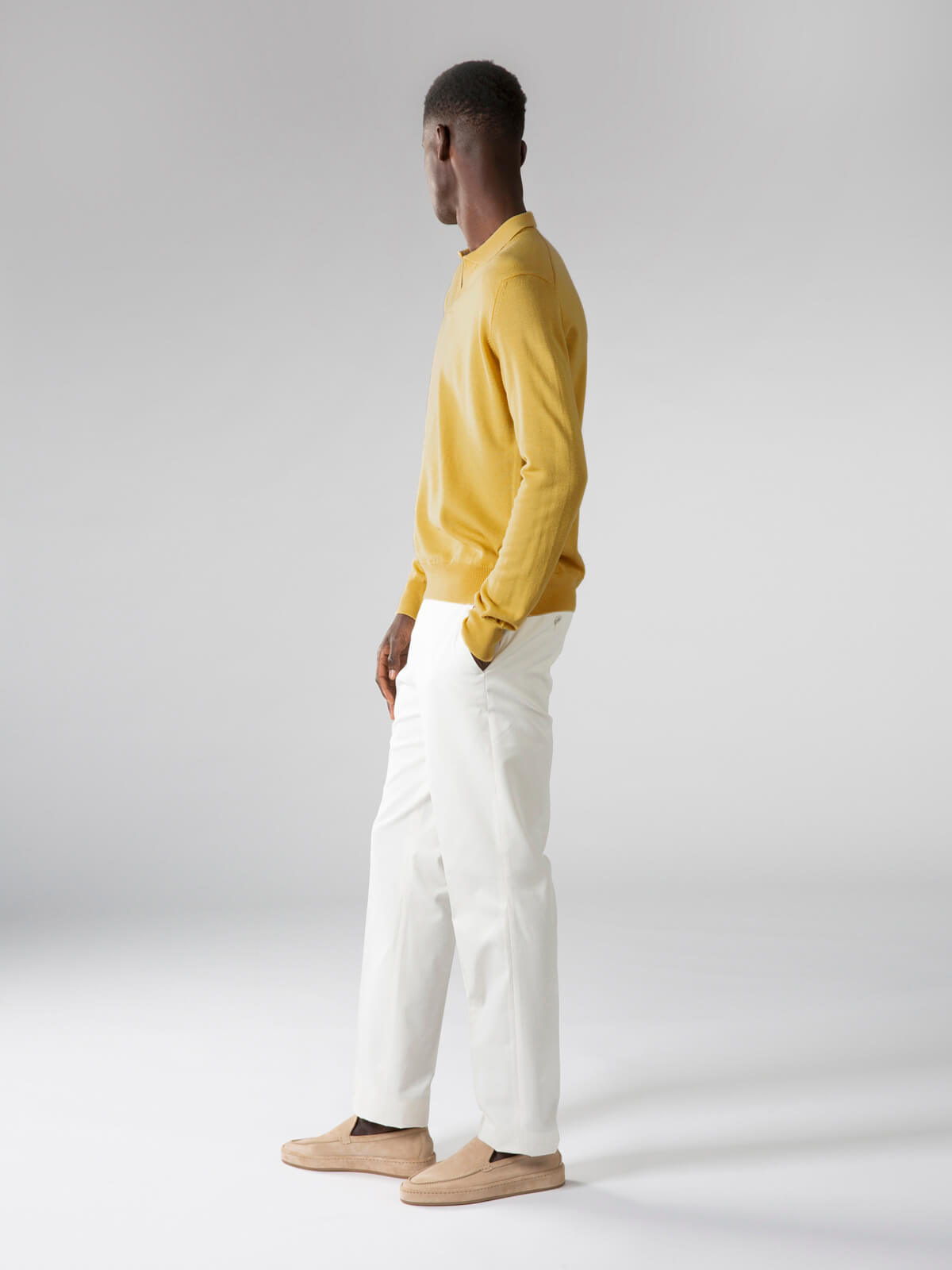 Merino Strickpolo<span> Senffarbe</span>