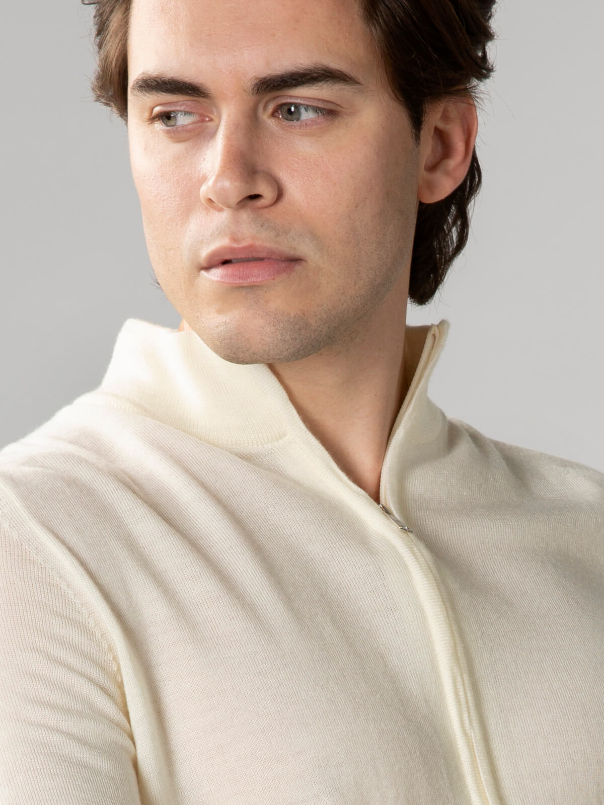 Merino Strickjacke Creme