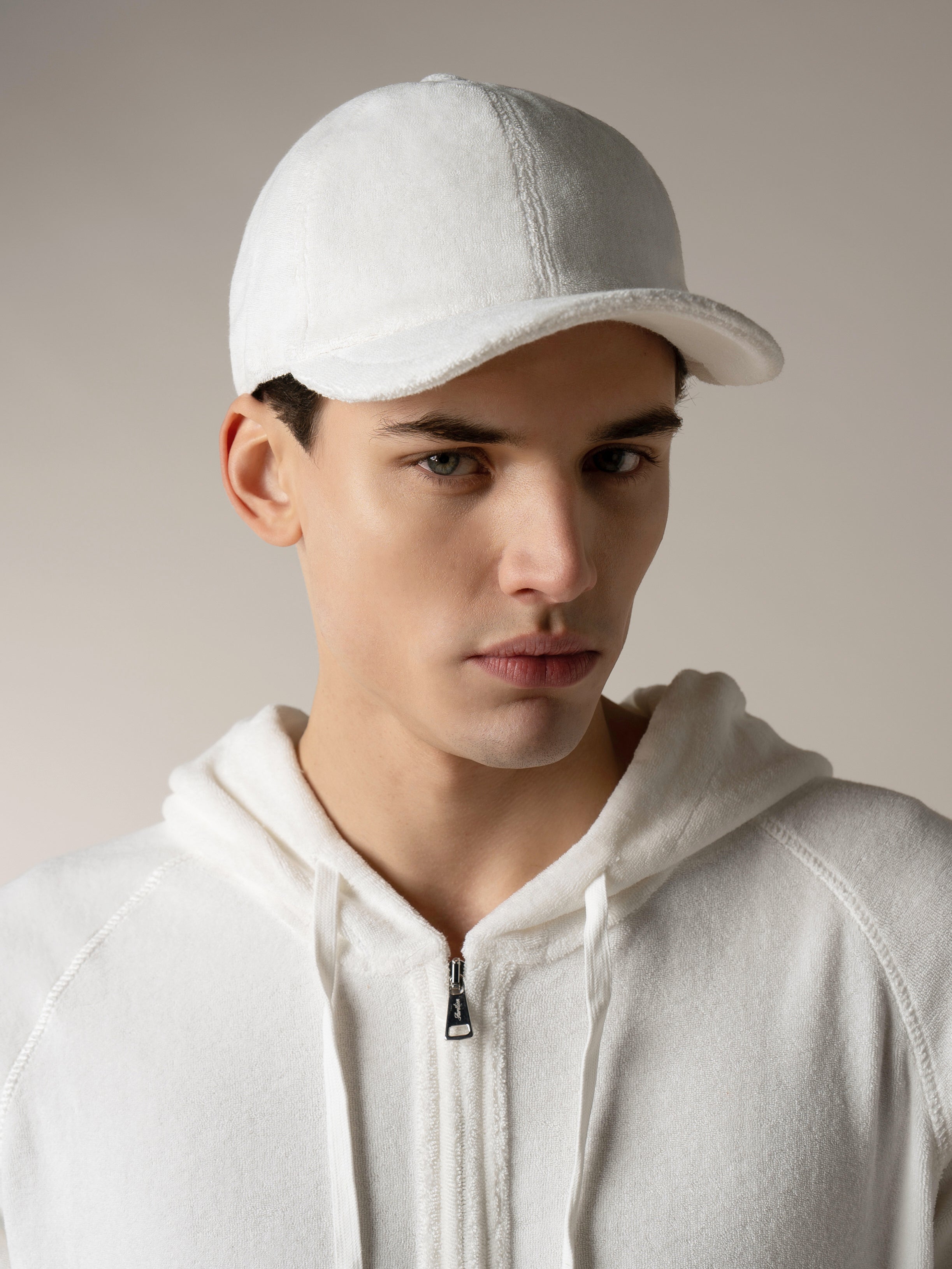 White Terry Towelling Baseball Cap