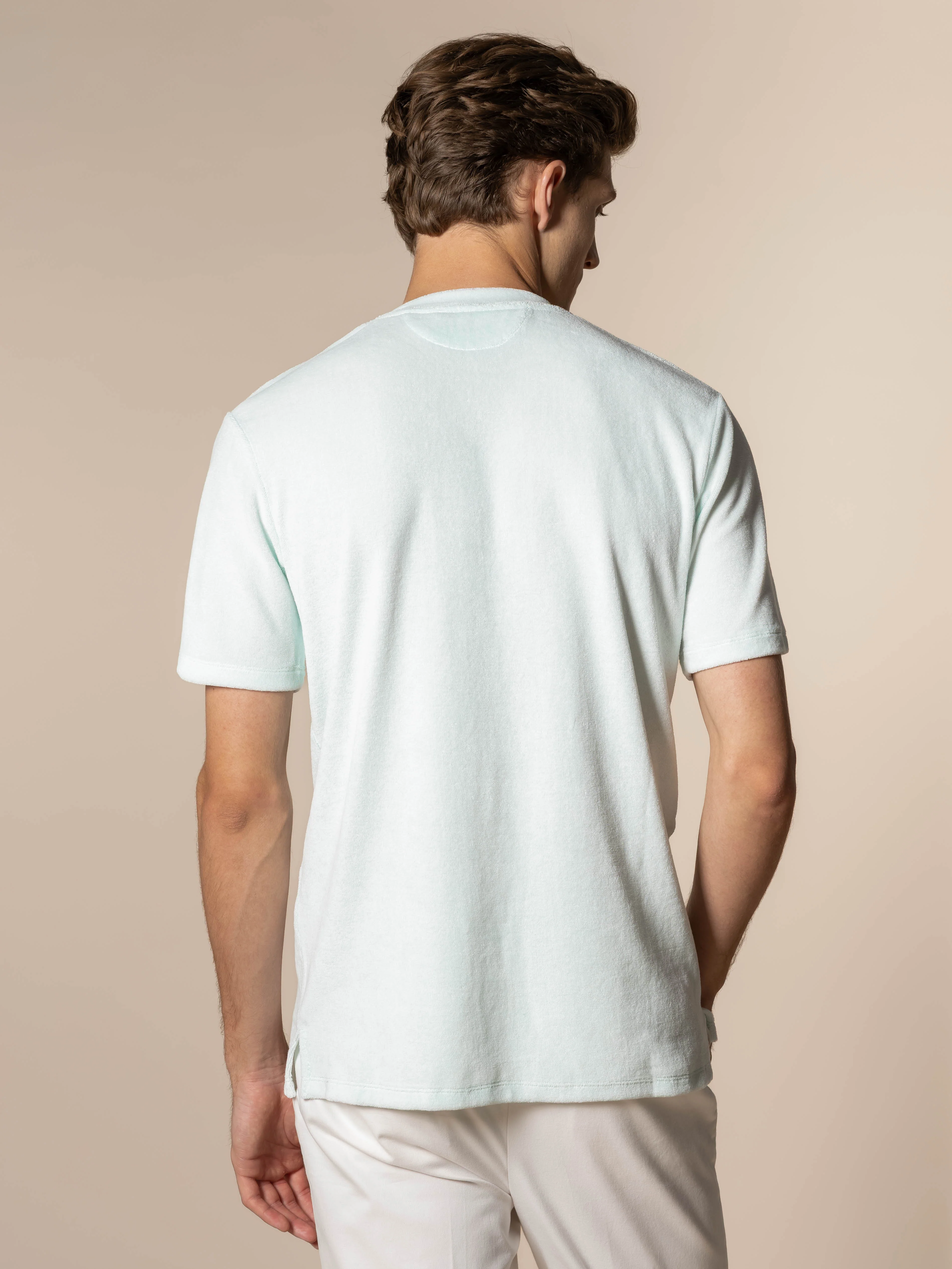 Light Aqua Terry Towelling T-Shirt