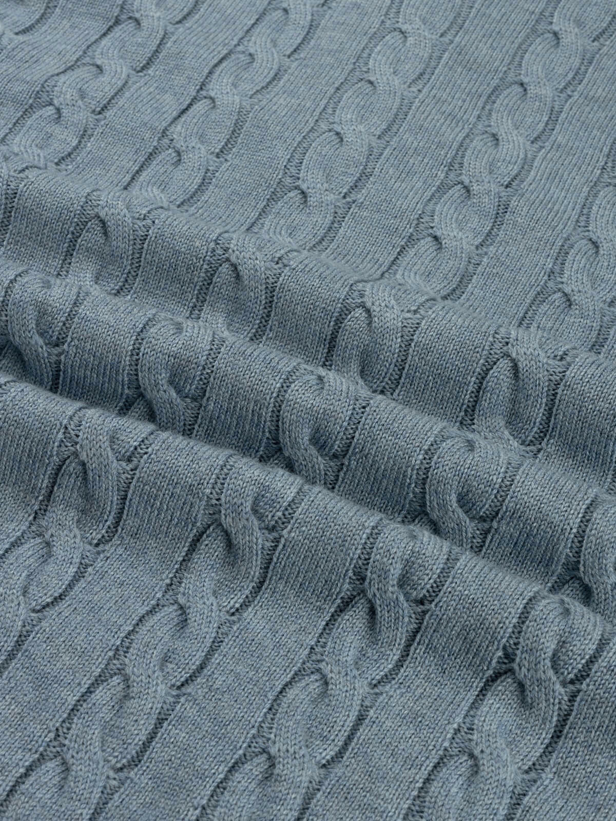 Zipper Cable Sweater Blue Green