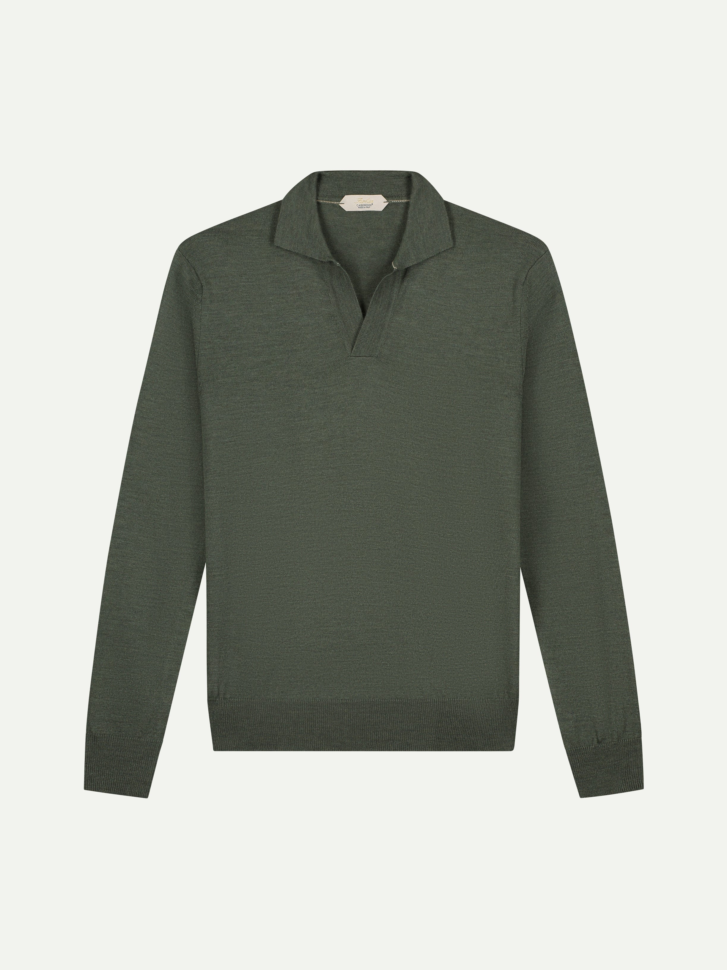Extrafine Merino Buttonless Polo Classic Green