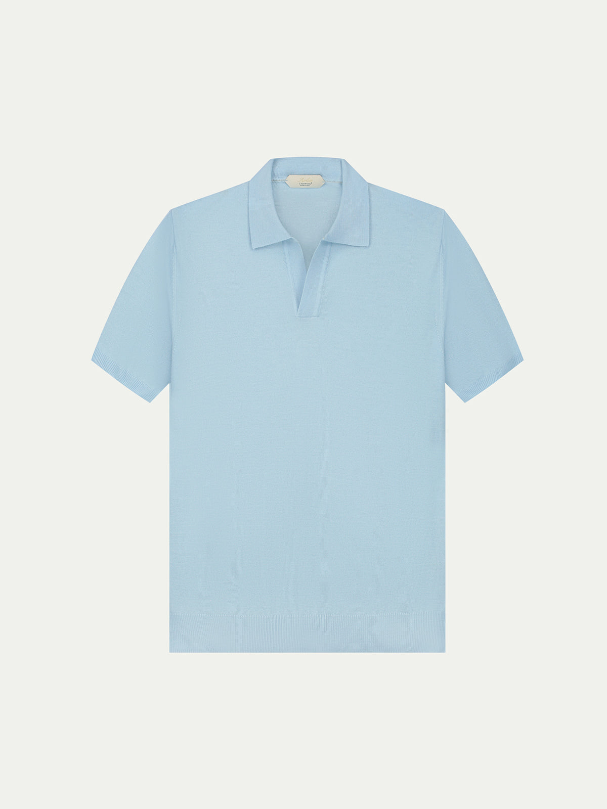 Shortsleeve Buttonless Polo Light Blue