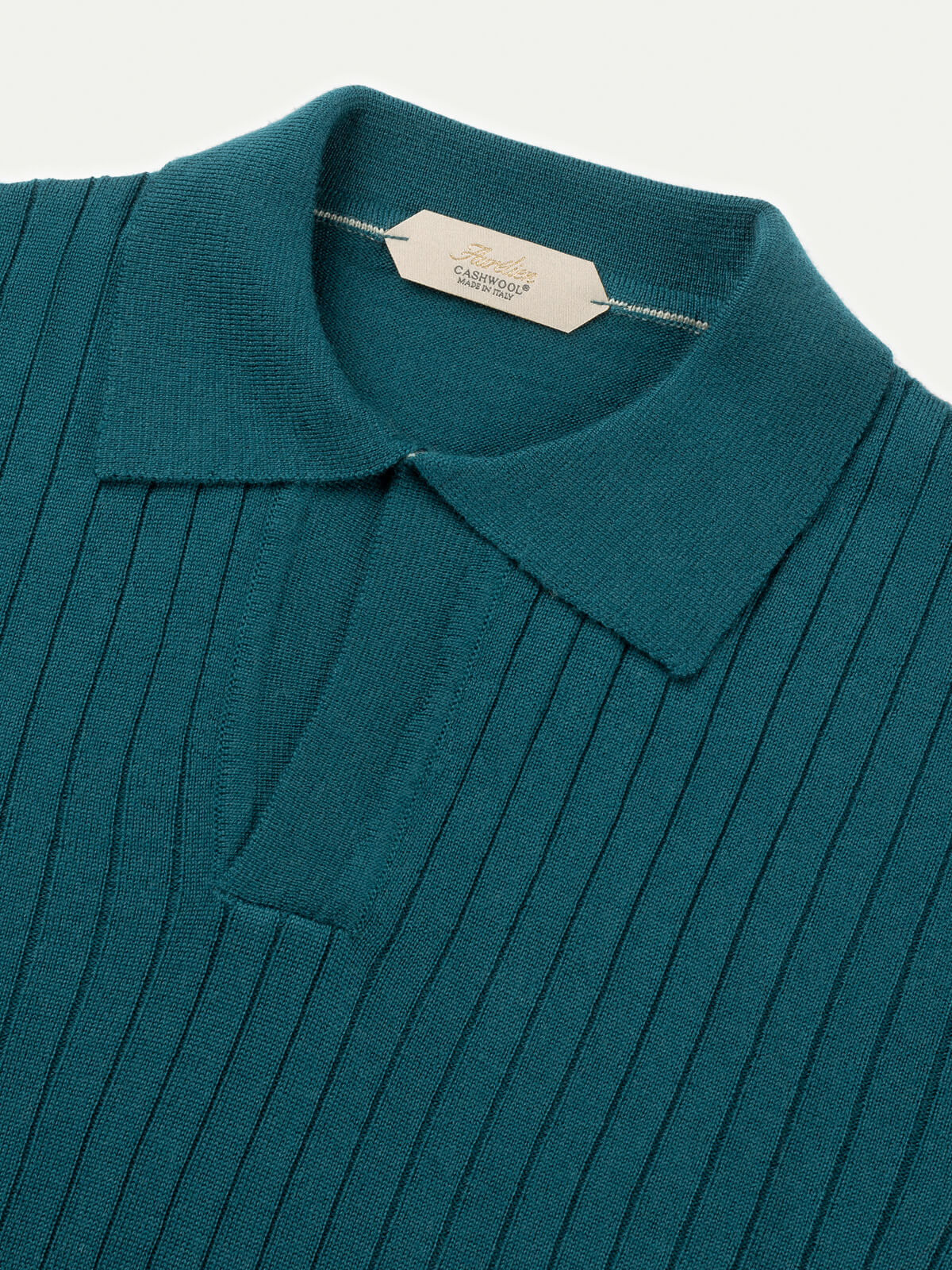 Shortsleeve Buttonless Ribbed Polo Forest Green