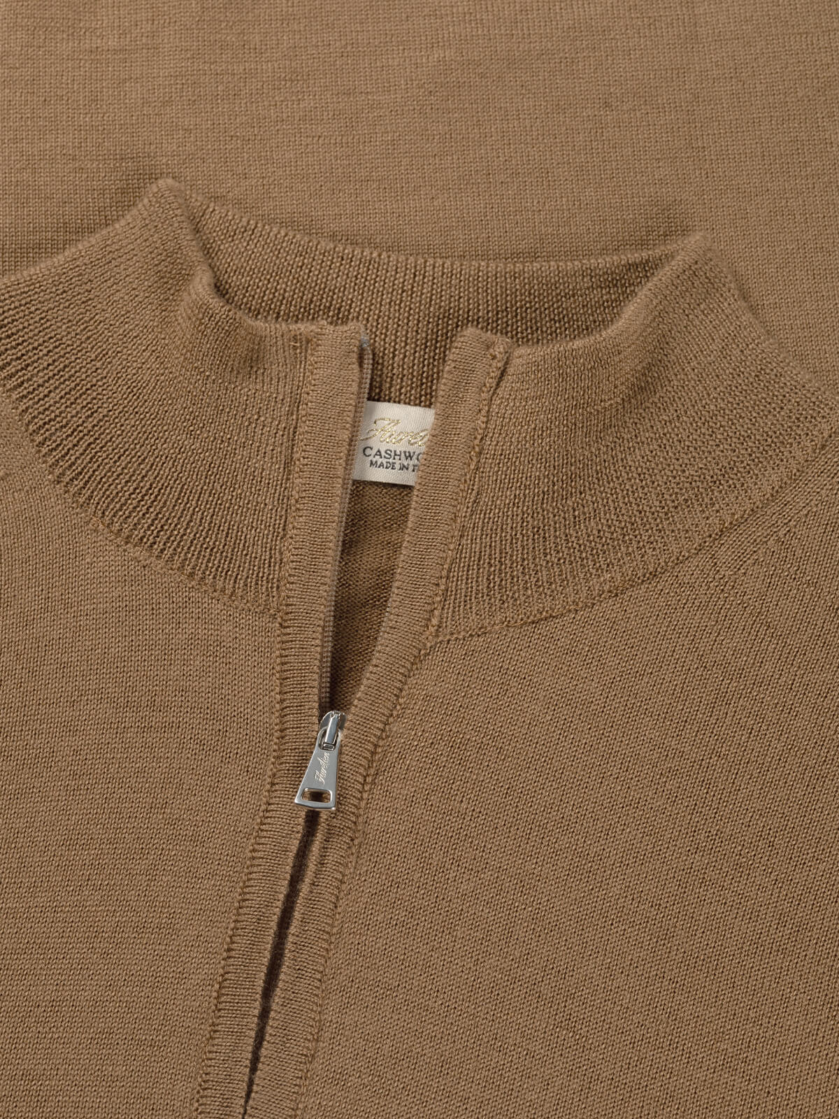 Extrafine Merino Zipper Sweater Dark Beige