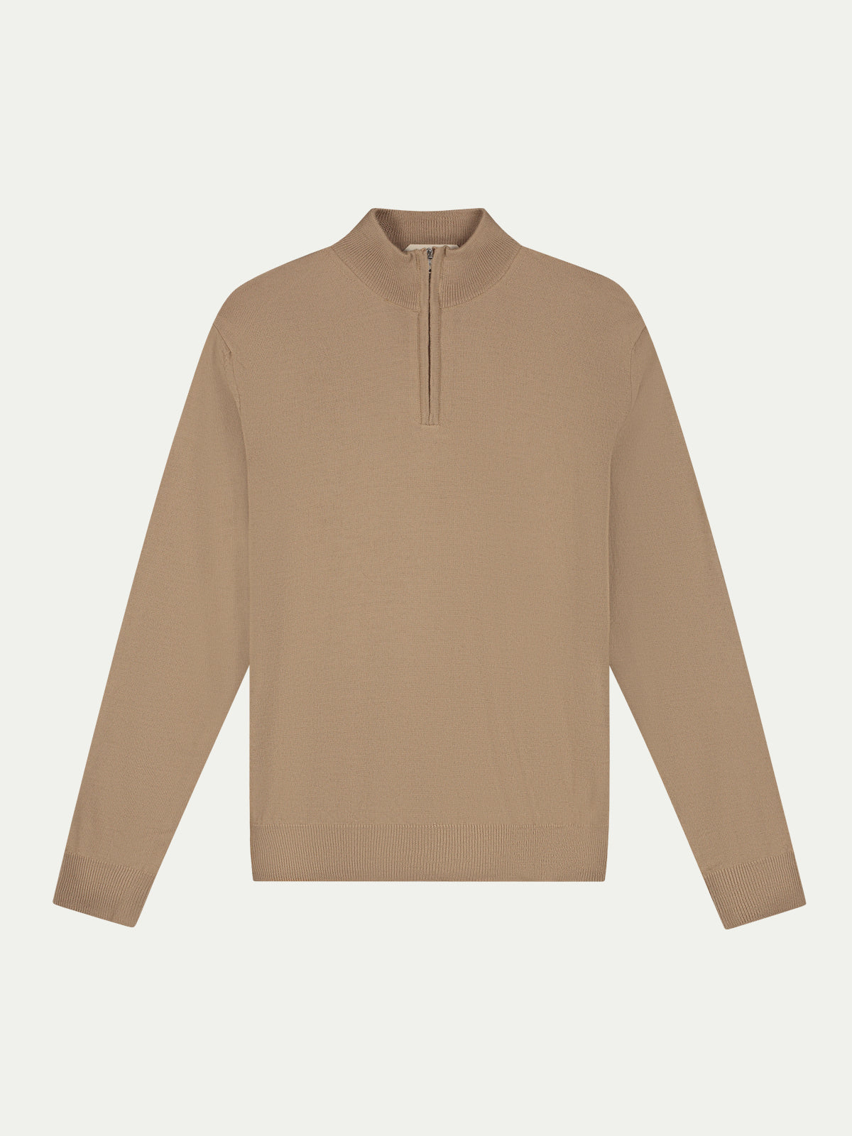 Extrafine Merino Zipper Sweater Hazelnut