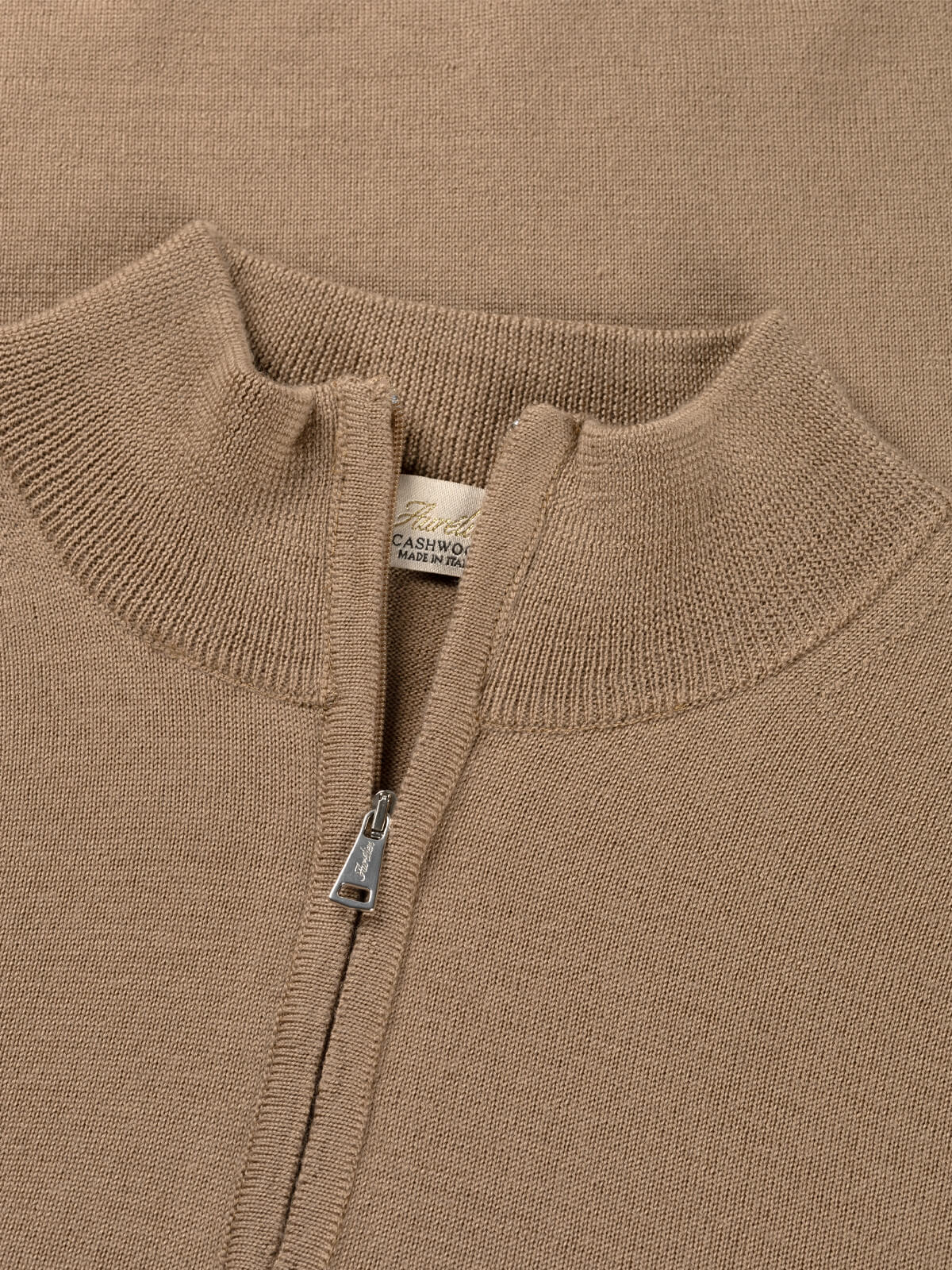 Extrafine Merino Zipper Sweater Hazelnut