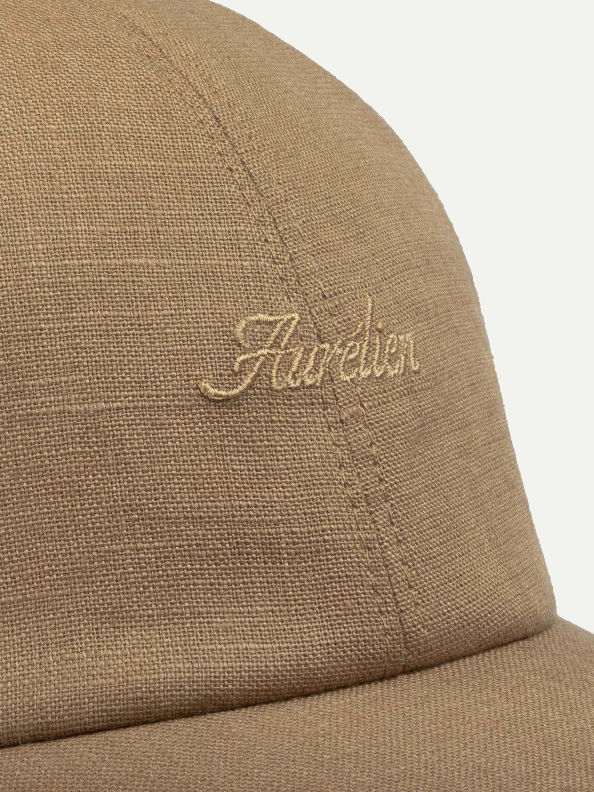 Dark Taupe Linen Baseball Cap