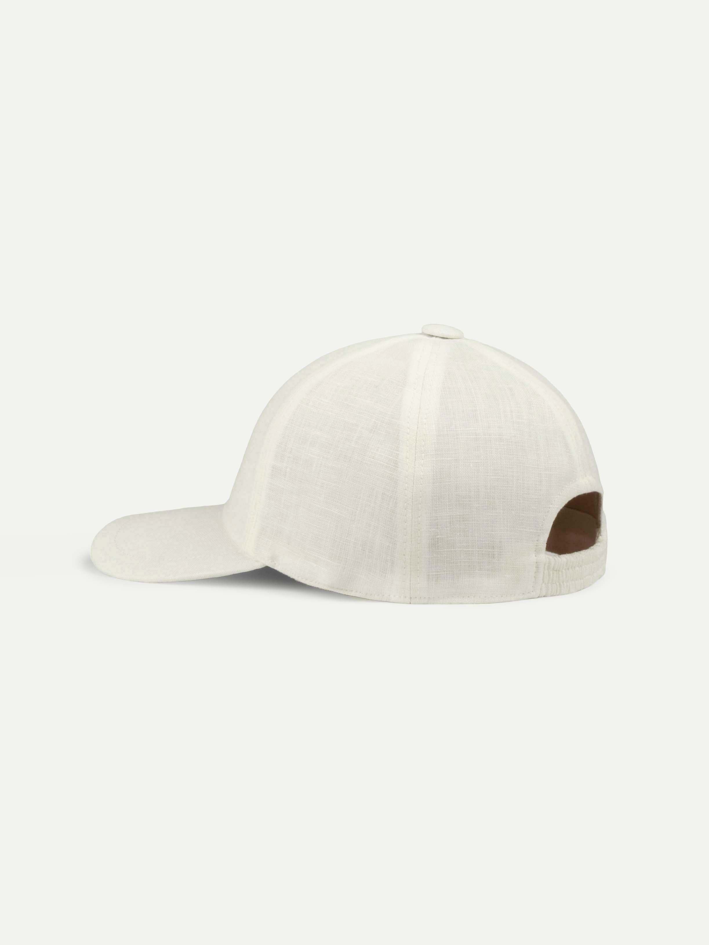 Ecru Linen Baseball Cap