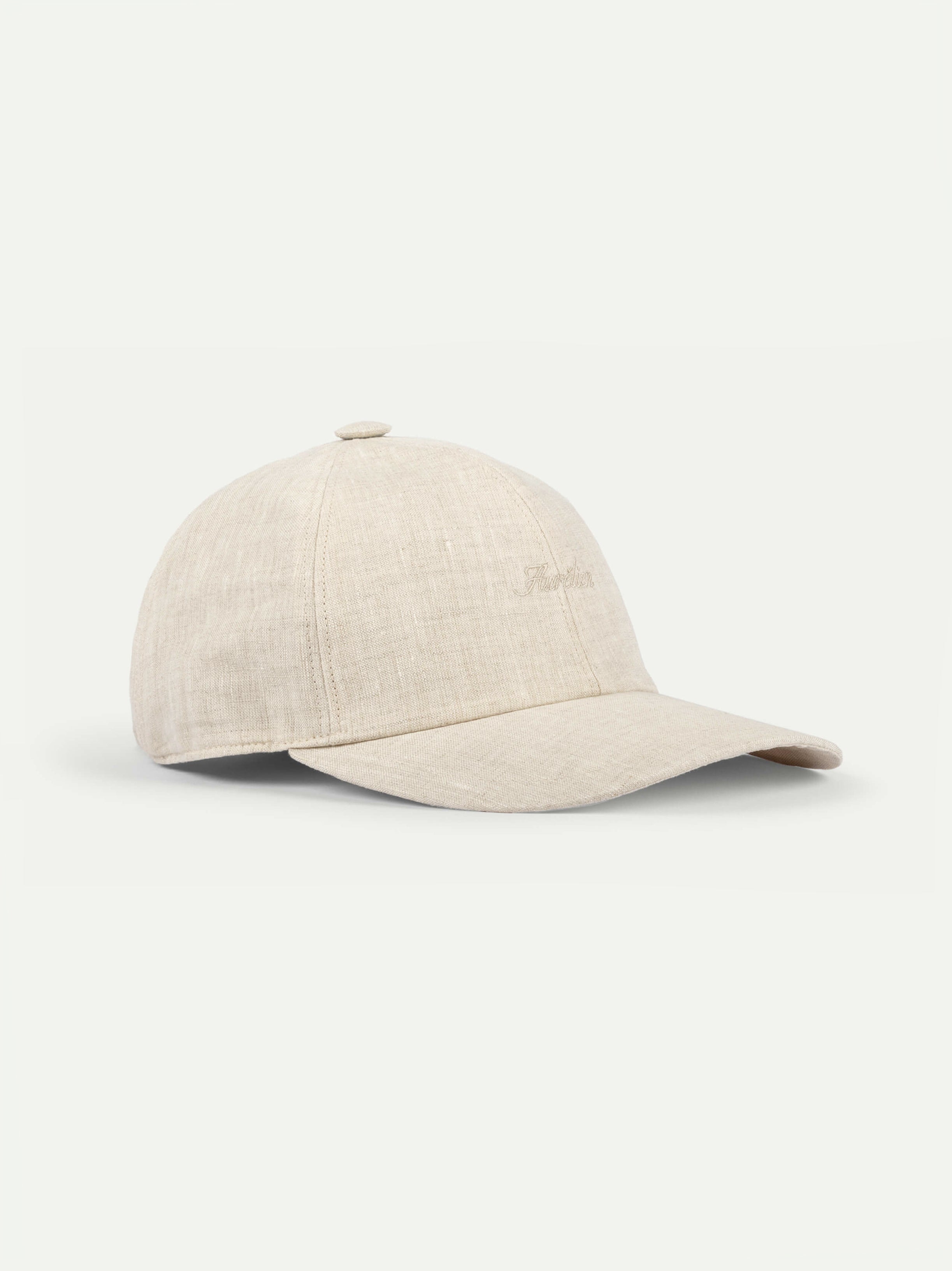 Beige Linen Baseball Cap