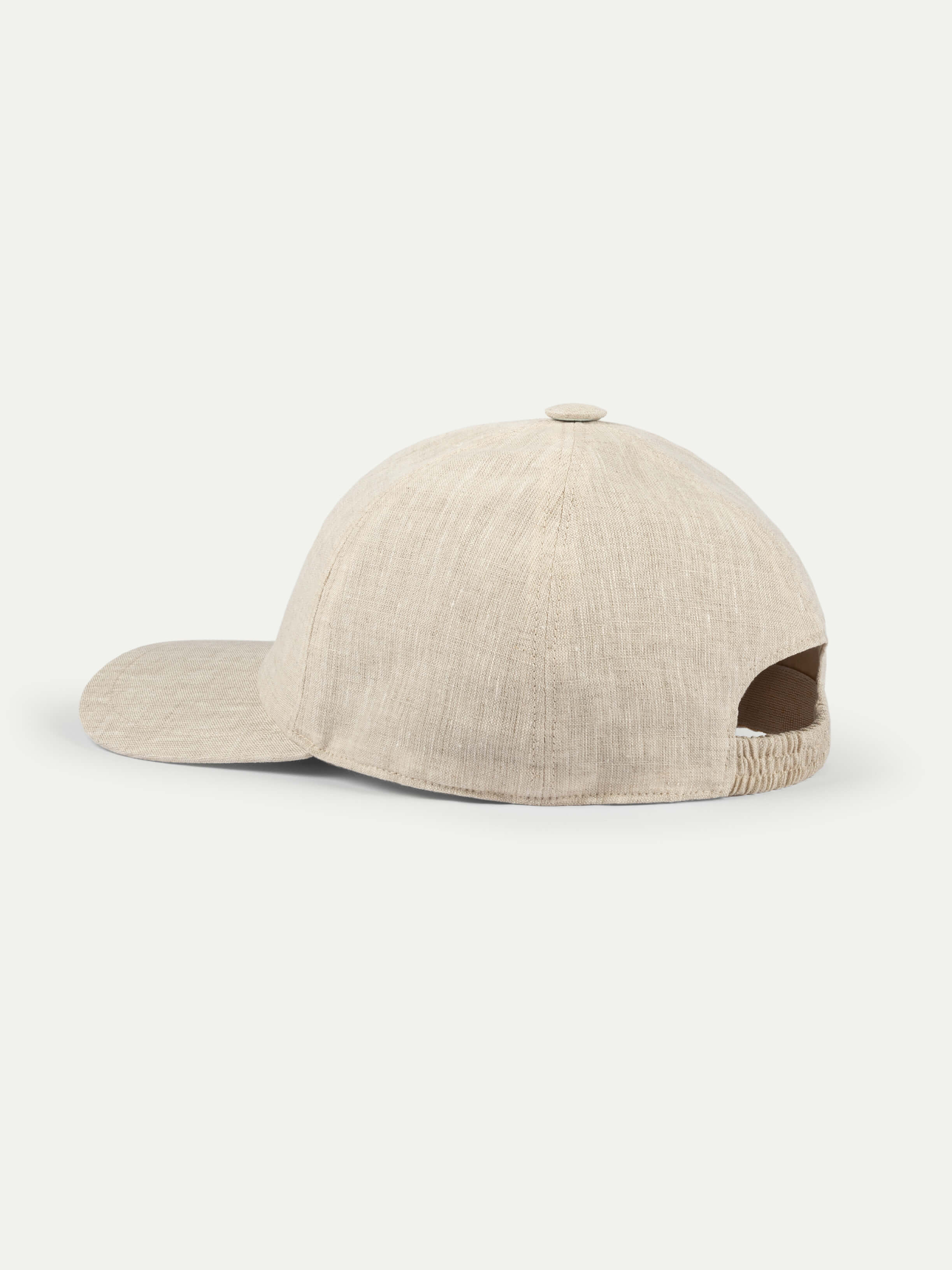 Beige Linen Baseball Cap