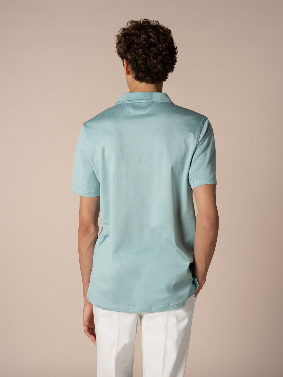 Blue Green Buttonless Polo Shirt