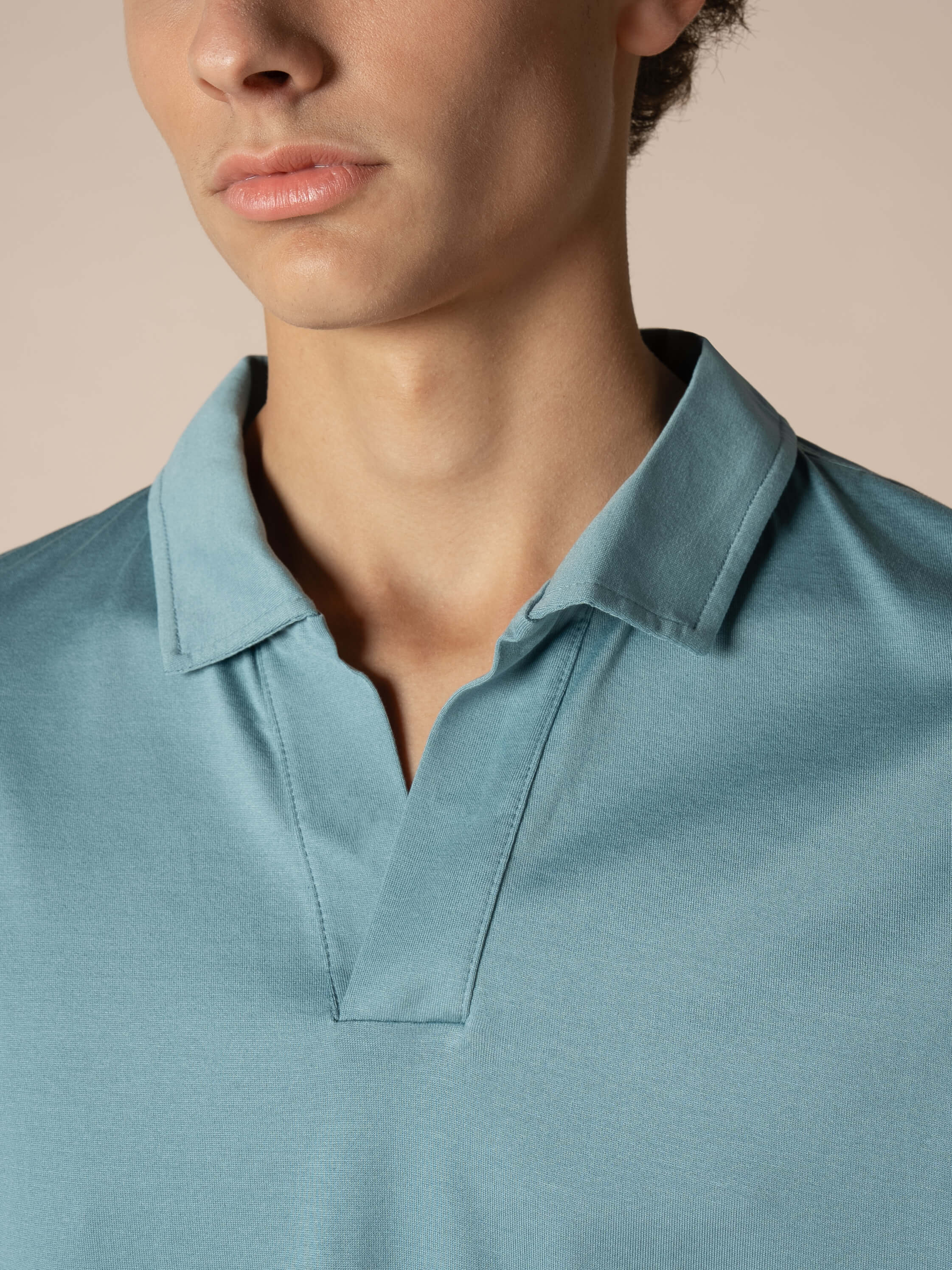 Petrol Buttonless Polo Shirt