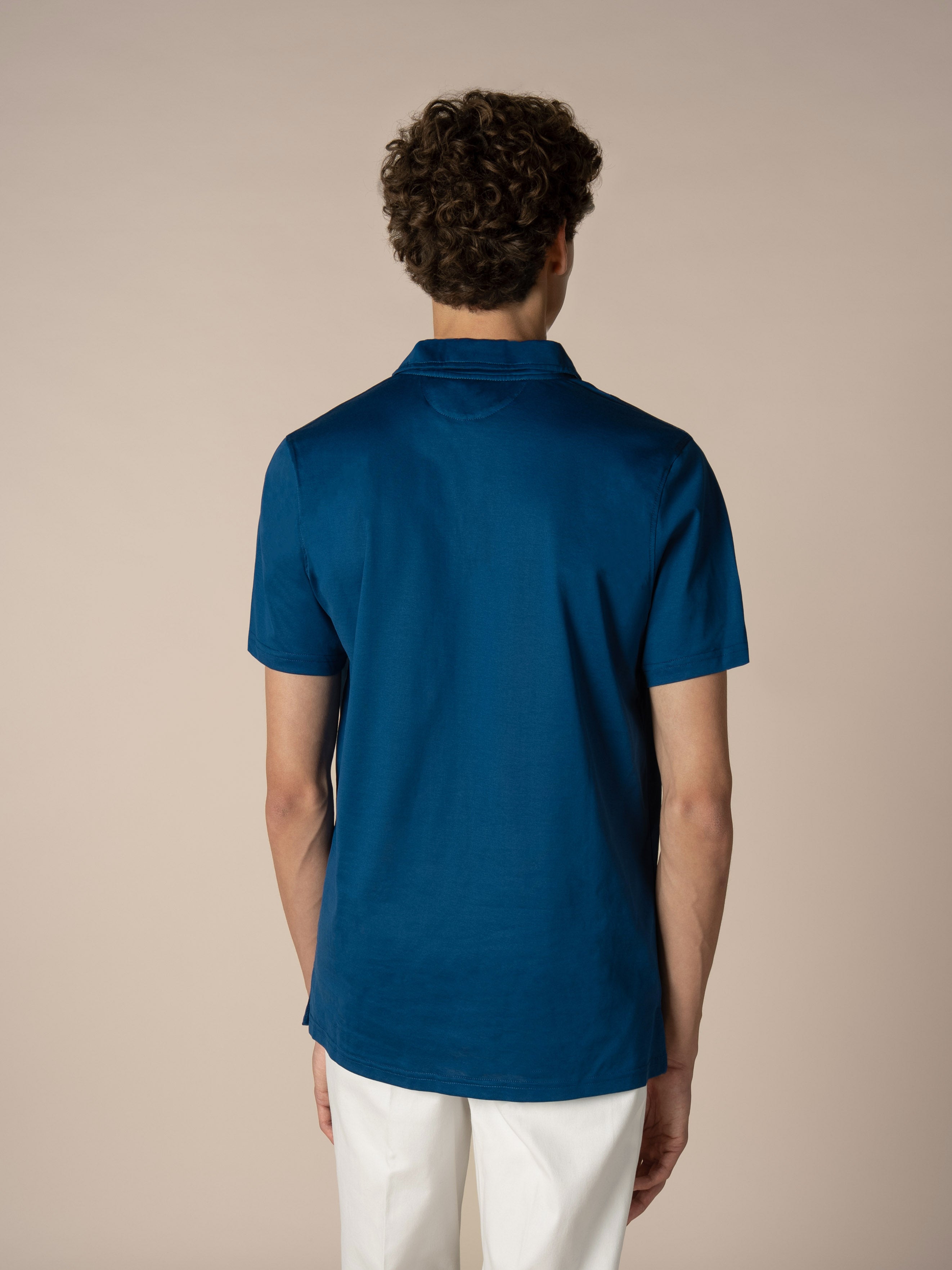 Ultramarine Buttonless Polo Shirt