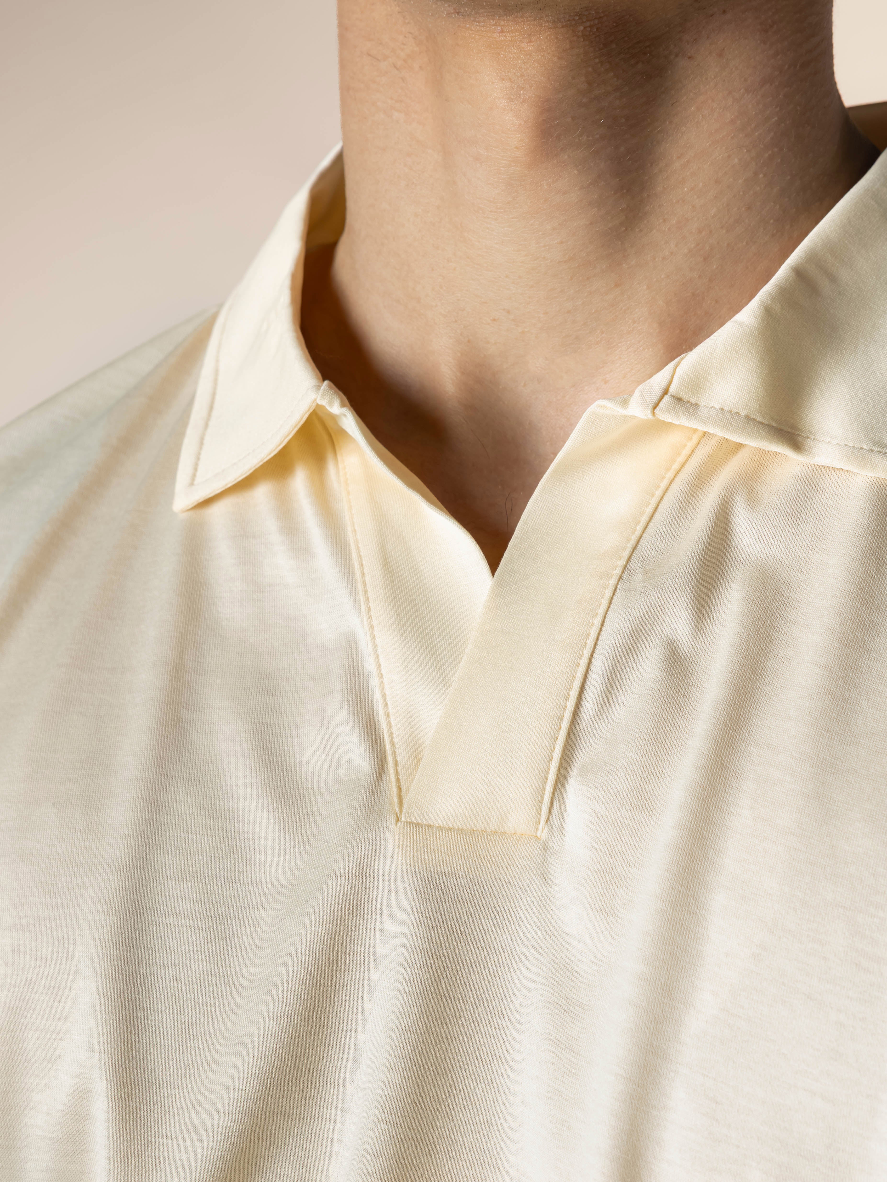 Vanilla Buttonless Polo Shirt